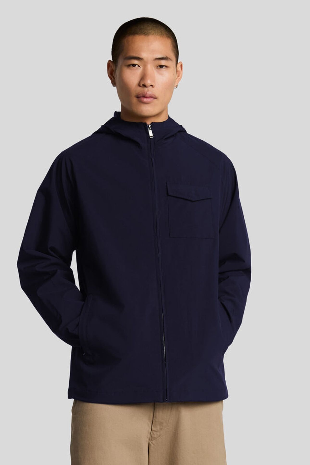 HOODED SHELL JACKET DARK NAVY 1