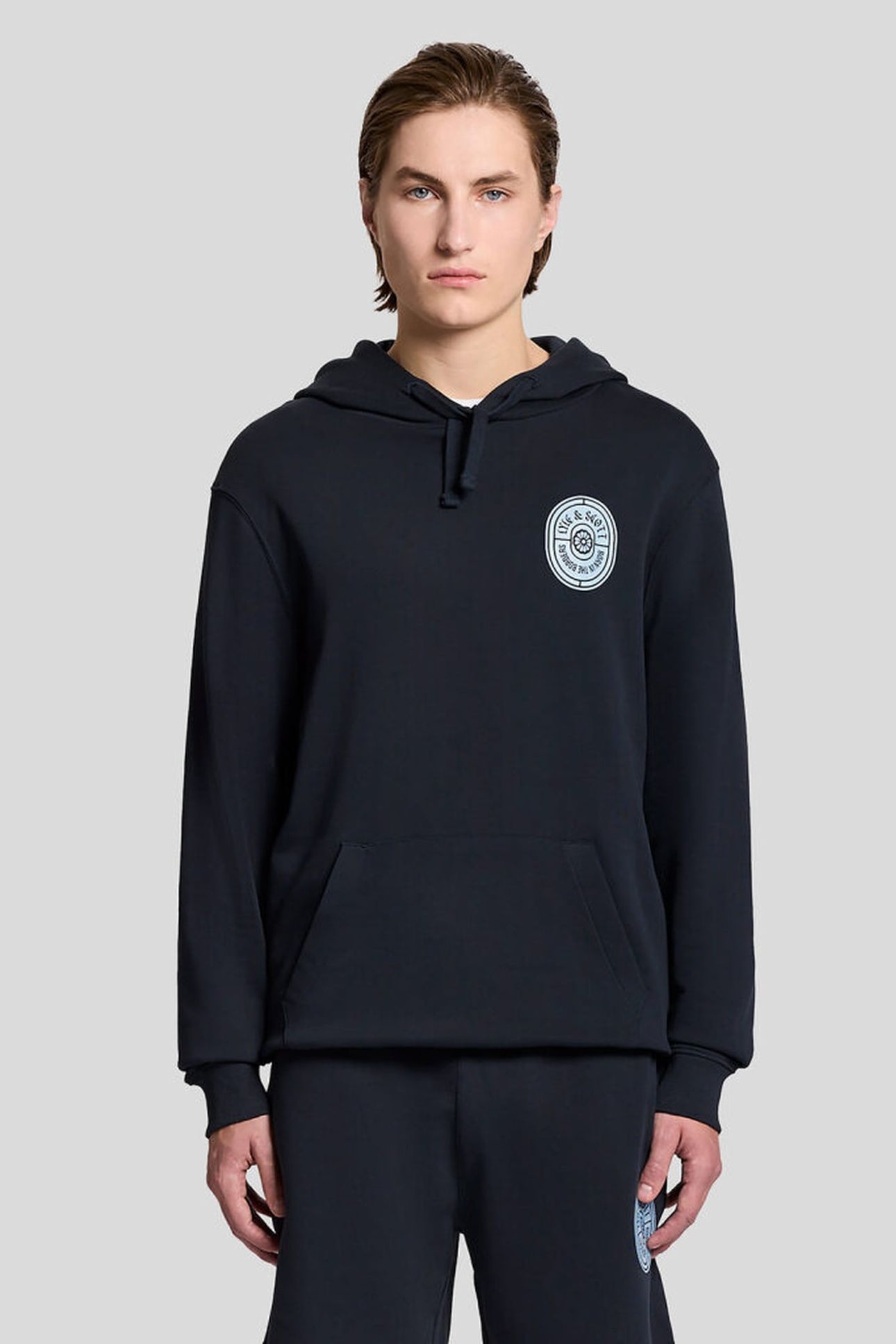 BORDERS LABEL GRAPHIC HOODIE DARK NAVY 1