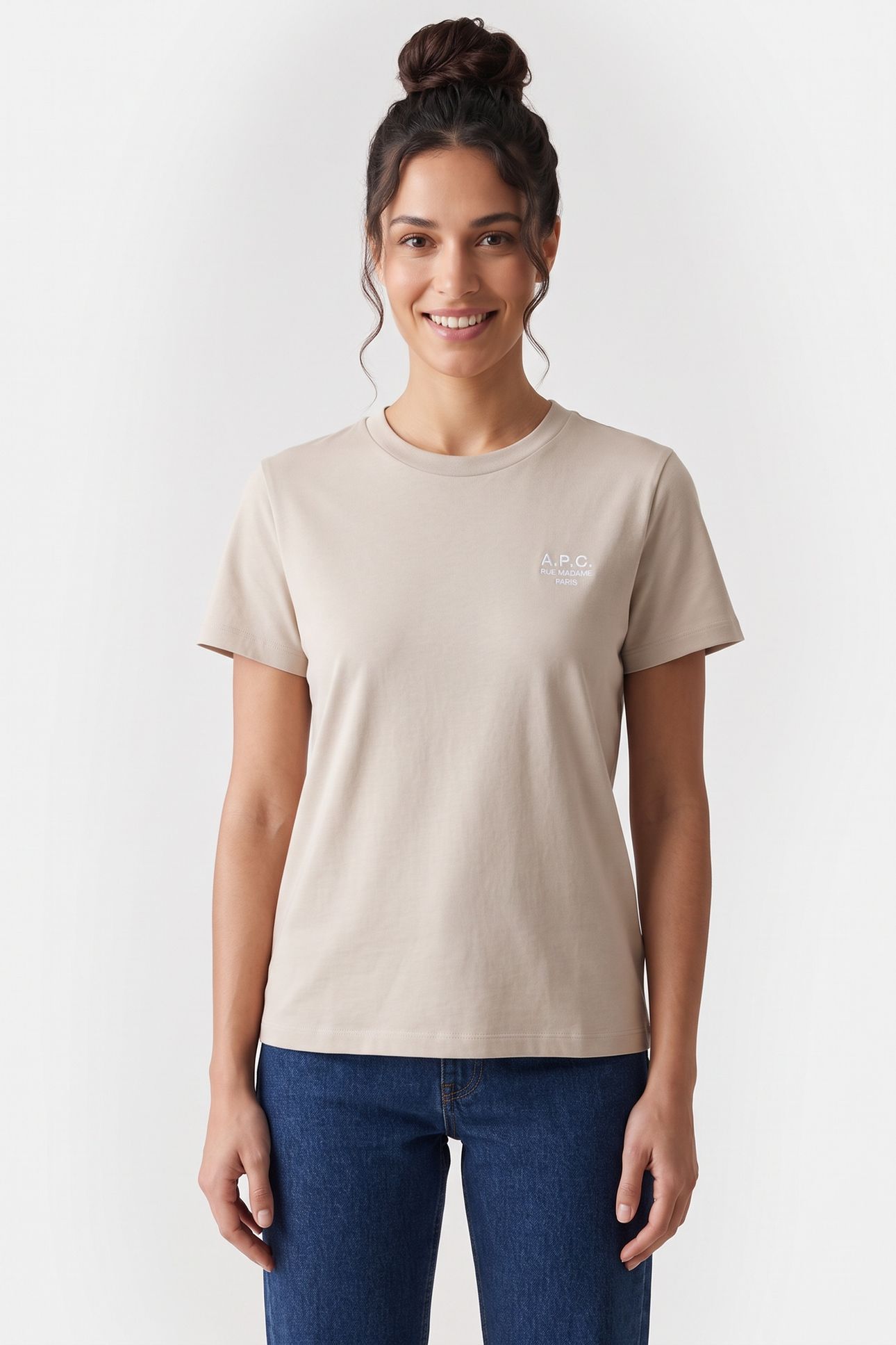 UNISEX T-SHIRT STANDARD RUE MADAME PUTTY/WHITE 2