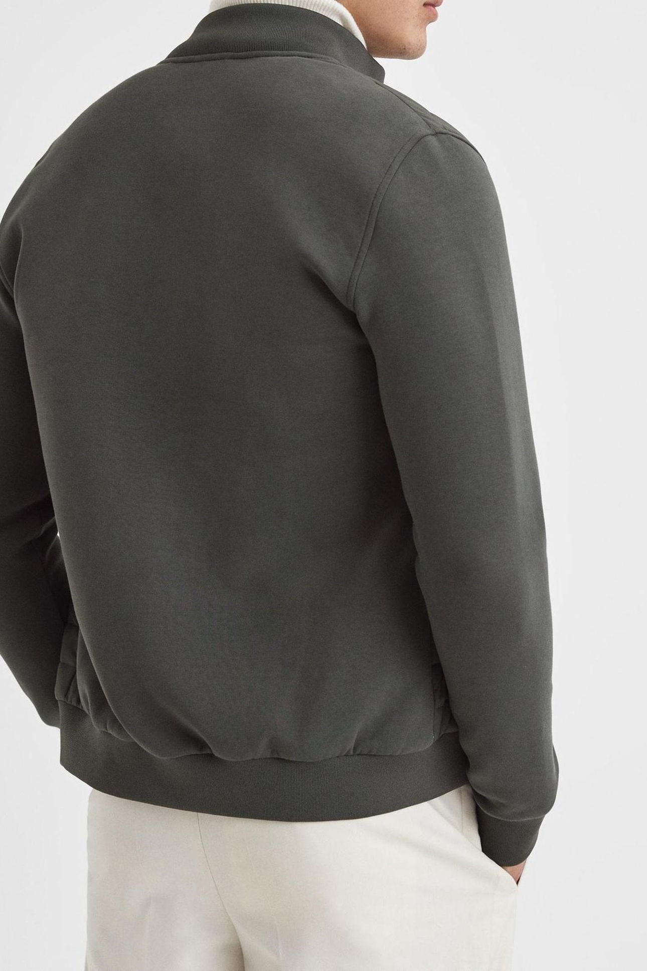 LS JERSEY QUILTED ZIP THROUGH HYBRID SAGE GREEN 2