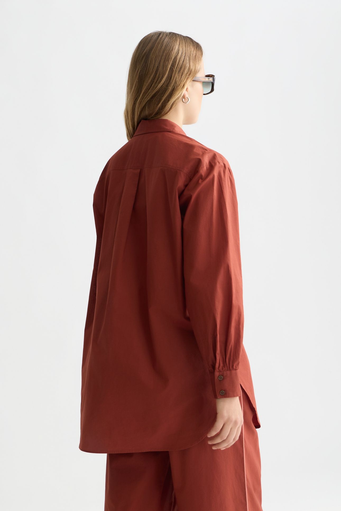COTTON VOILE OVERSIZED SHIRT BURNT HENNA 2