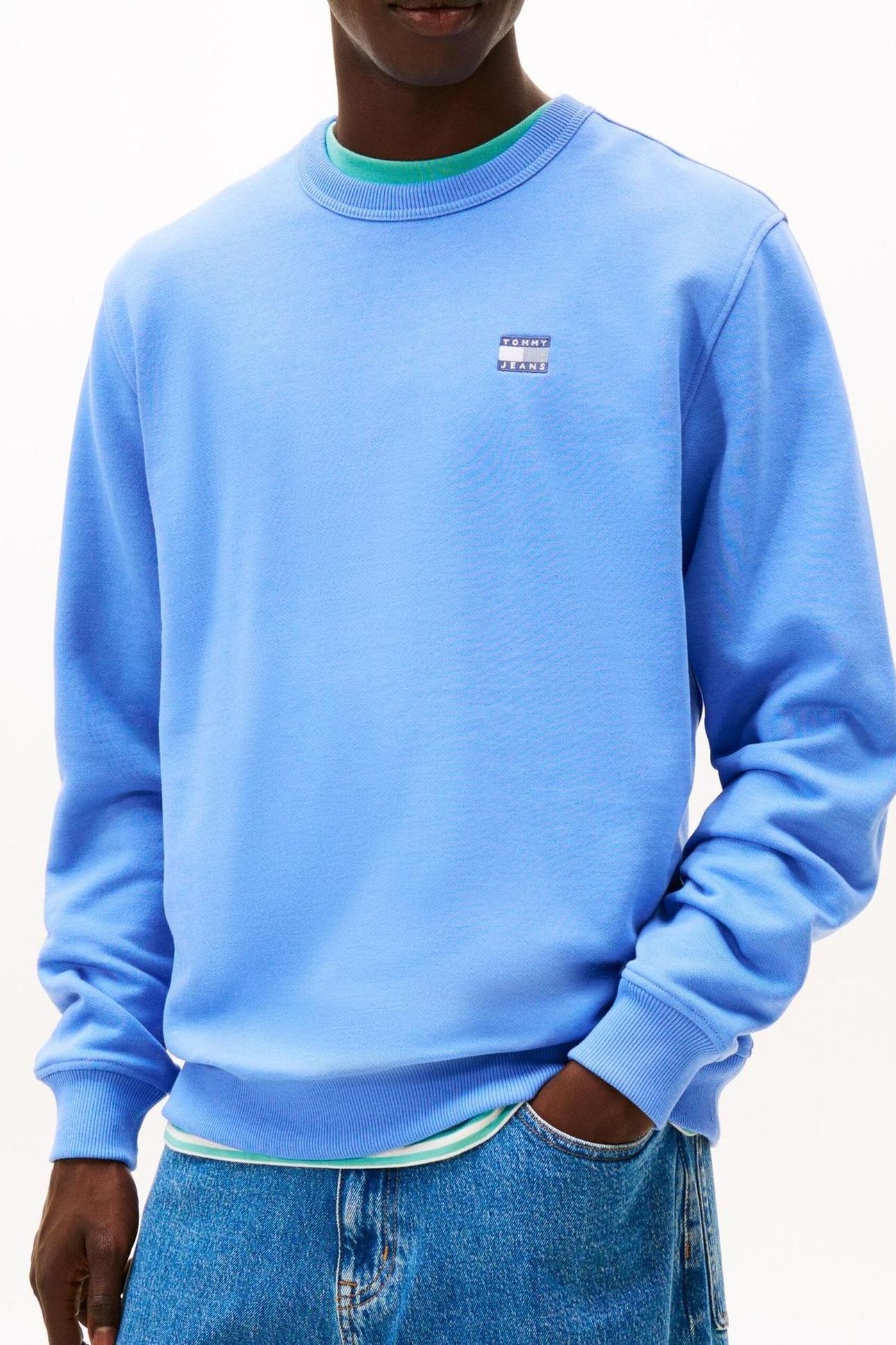 TJM REG BADGE CREW LIGHT HORIZON BLUE HEATHER 1
