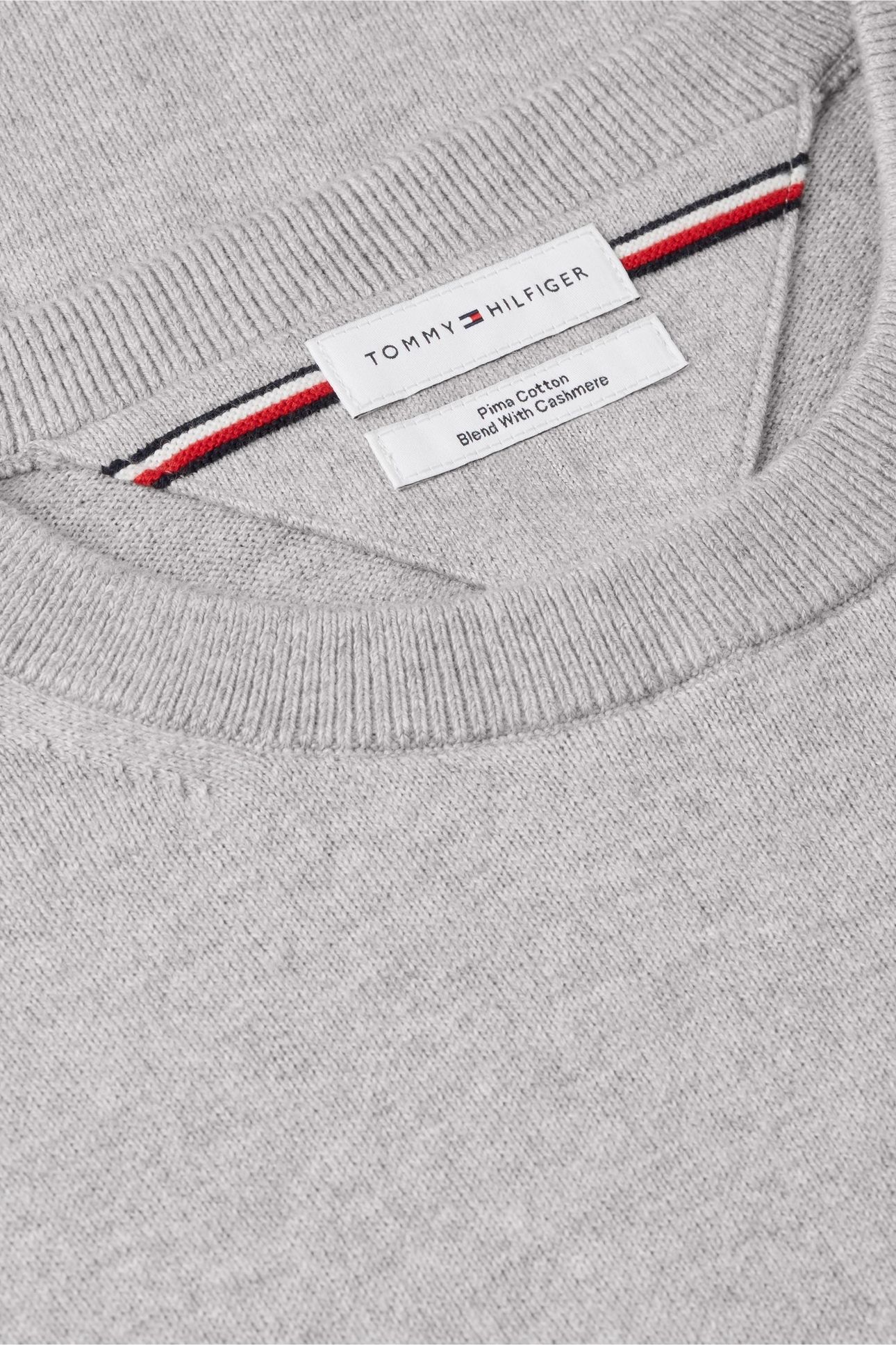 PIMA COTTON CASHMERE SWEATER LIGHT GREY HEATHER 6