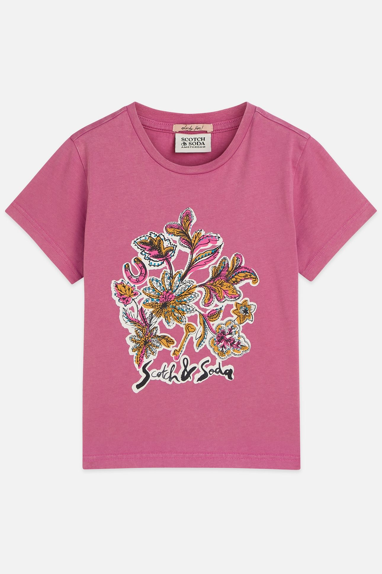 GIRLS FRONT ARTWORK GARMENTDYED RELAXEDFIT TSHIRT DARK PINK 1