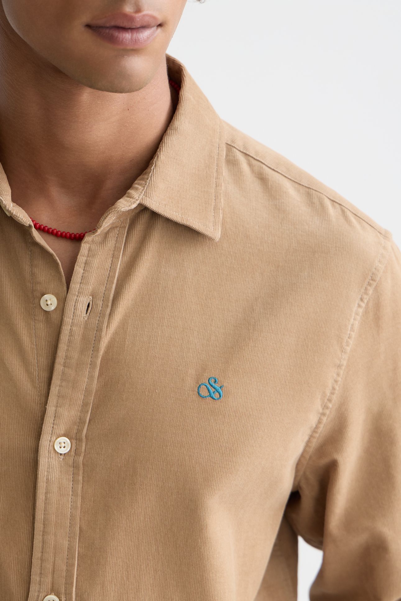 LIGHTWEIGHT CORDUROY REGULAR-FIT SHIRT MEDIUM BEIGE 4