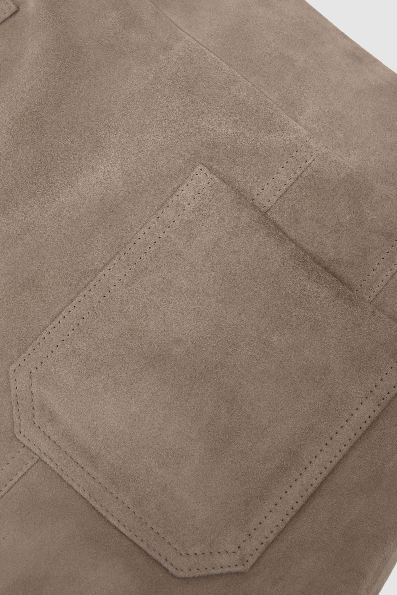 SUEDE PATCH POCKET MINI SKIRT NEUTRAL 5