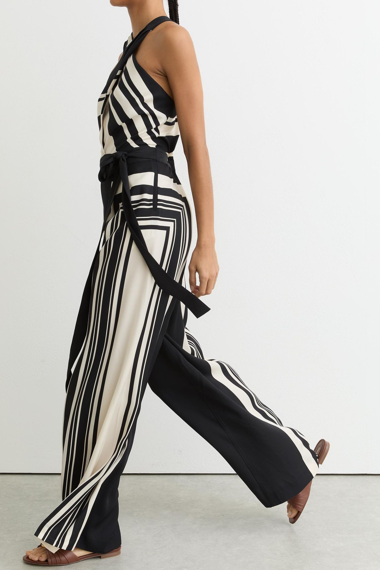 PRINTED WIDE LEG JUMPSUIT BLACK/IVORY 3