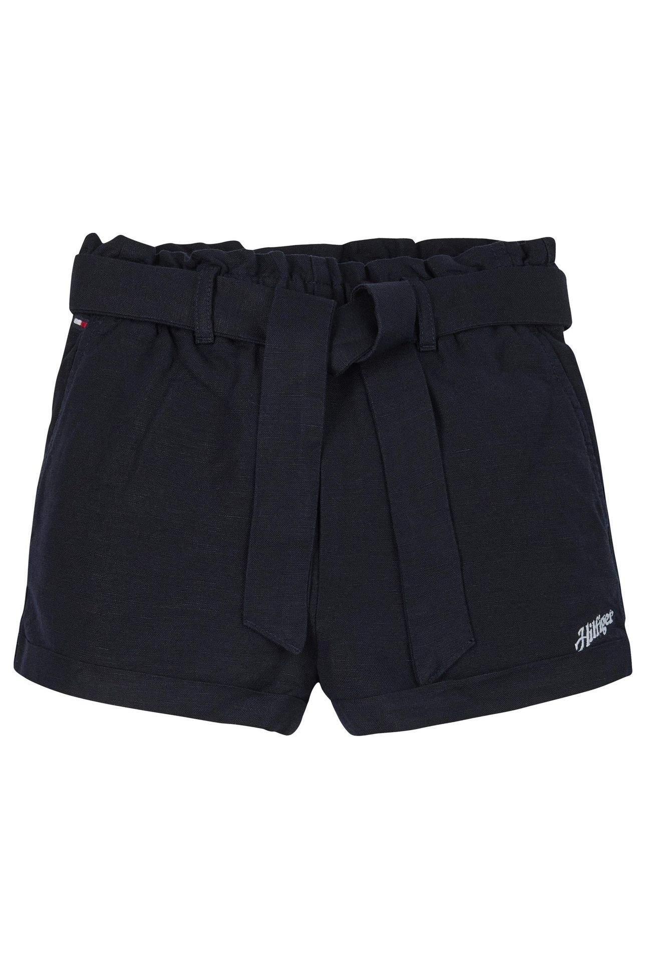 GIRLS LINEN PULL ON SHORT DARK NIGHT NAVY 1