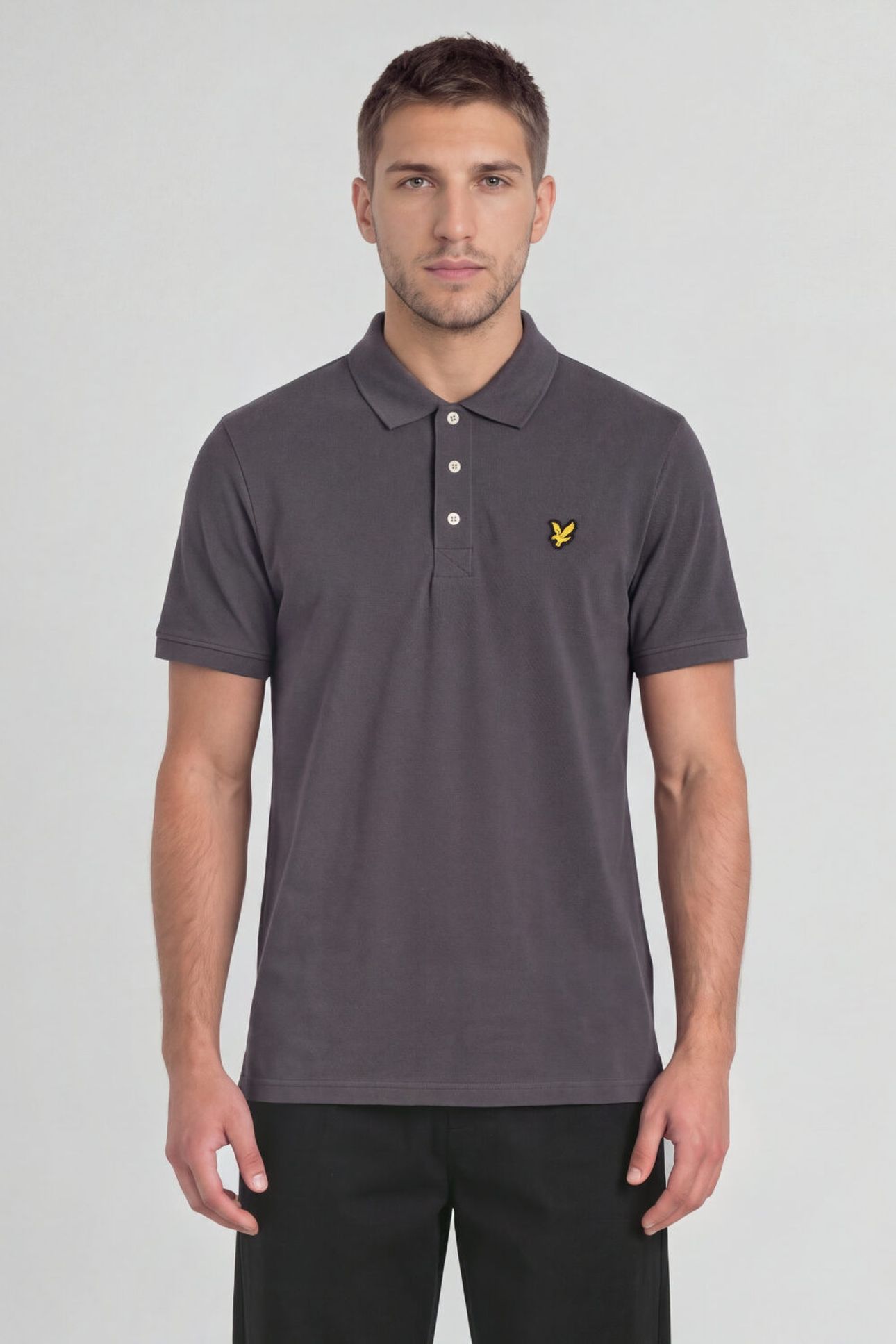PLAIN POLO SHIRT CHARCOAL 1