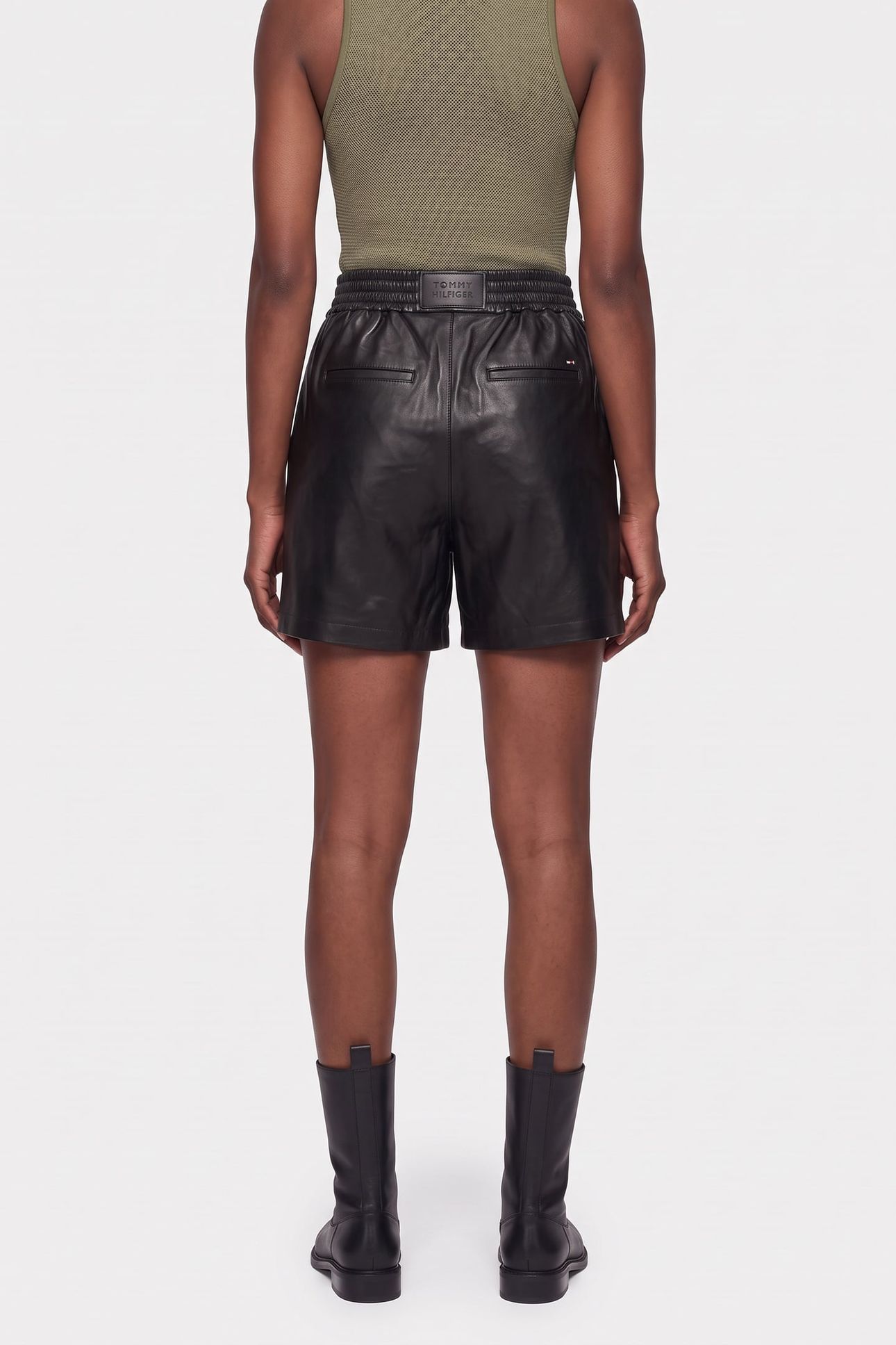 LEATHER JOGGER SHORT BLACK 2