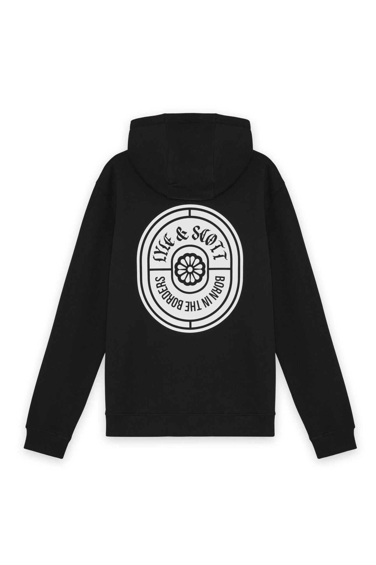 BORDERS LABEL GRAPHIC HOODIE JET BLACK 5