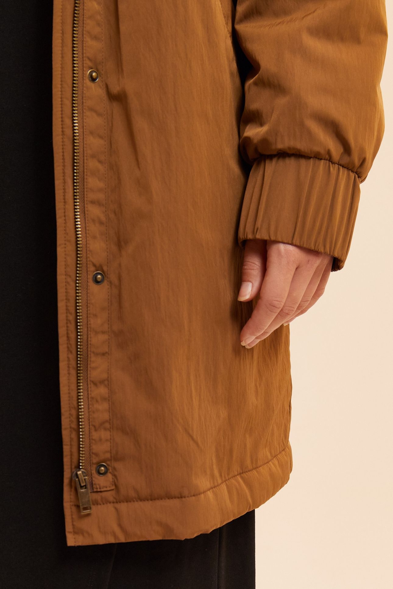 CAMEL NYLON FUR-LINED PARKA 5