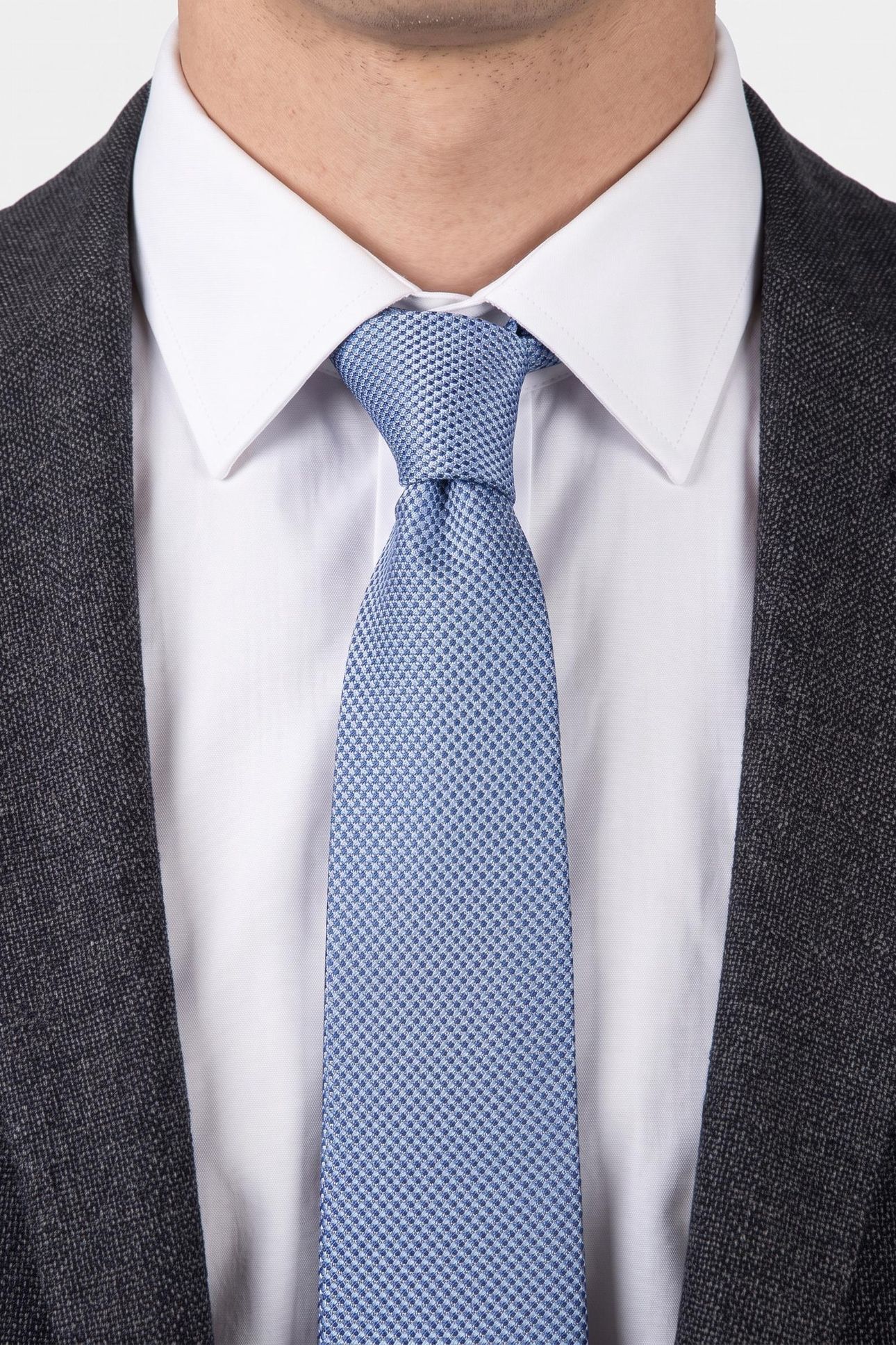 SEVERN TEXTURED SOLID TIE BLUE 1