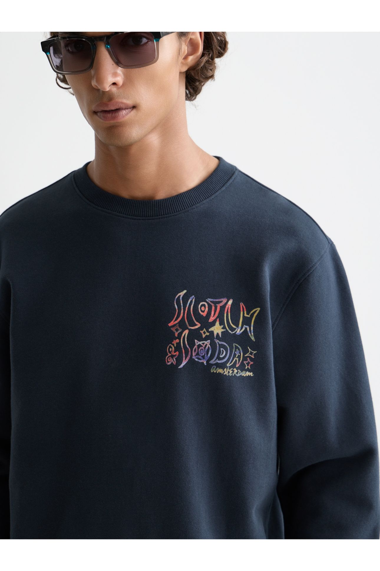 FRONT AND BACK ARTWORK REGULAR-FIT SWEATSHIRT DARK GREY 6