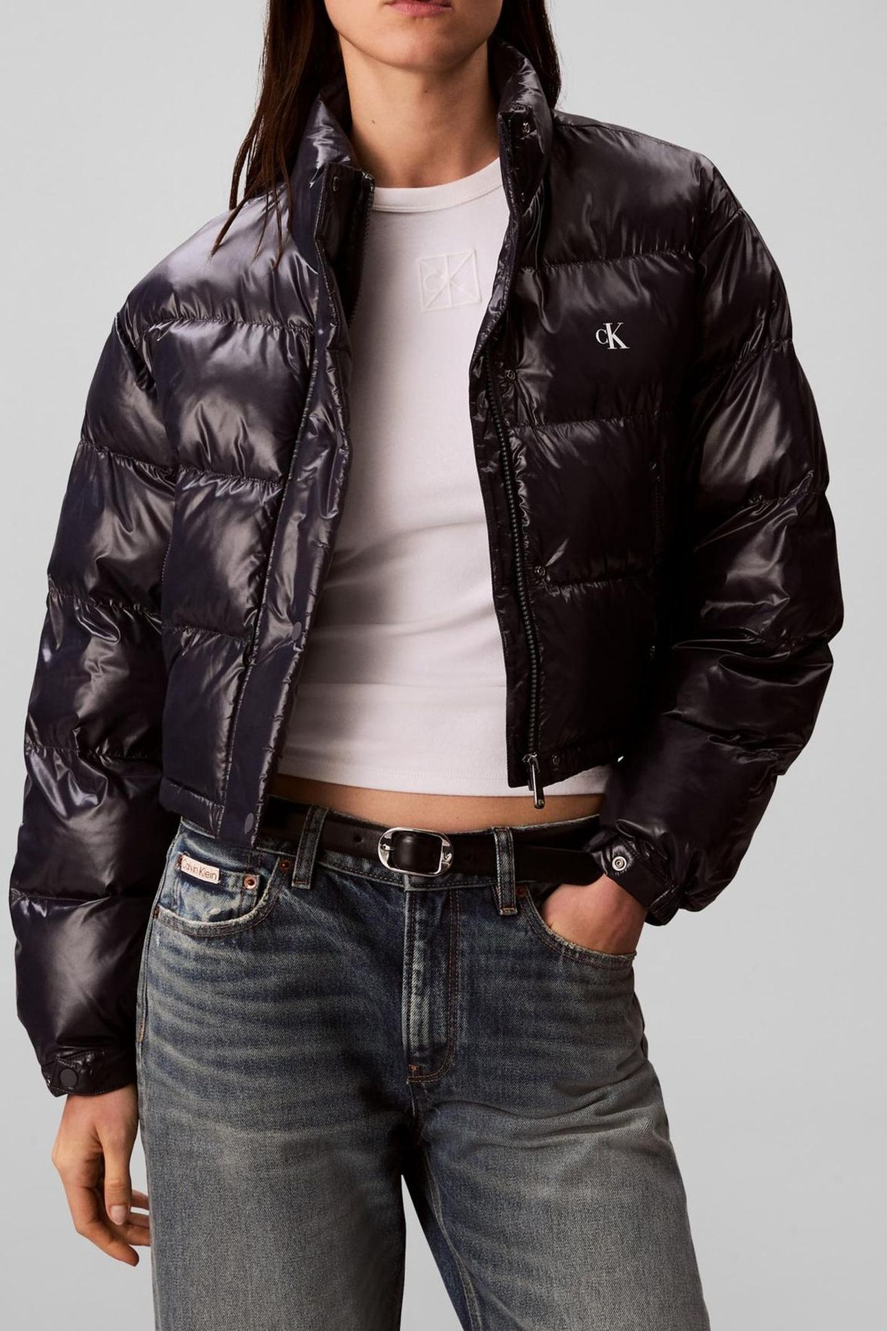 SHINE CROP PUFFER JACKET INKWELL 2