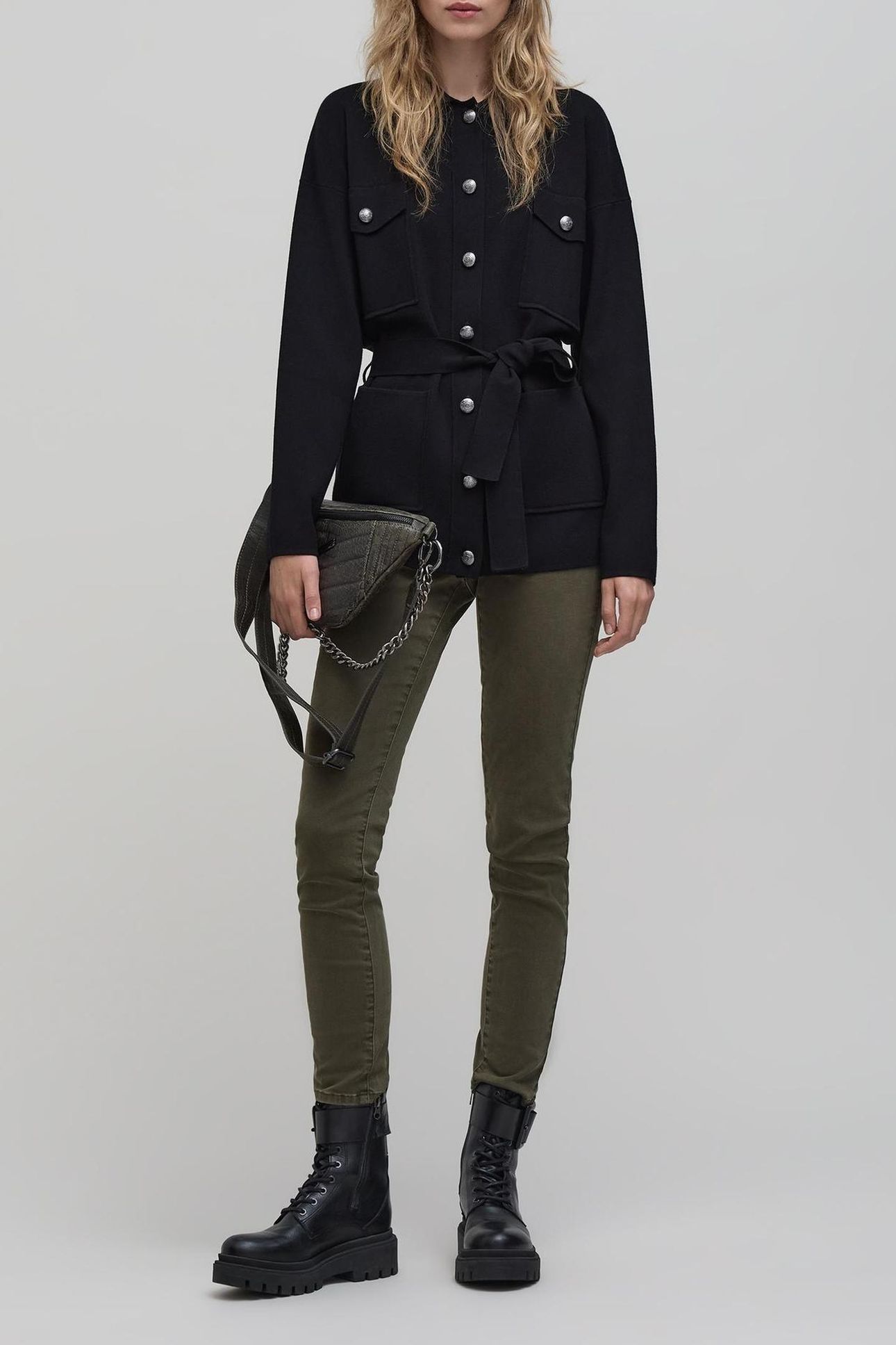 4-POCKET BLACK KNIT SAHARIENNE 2