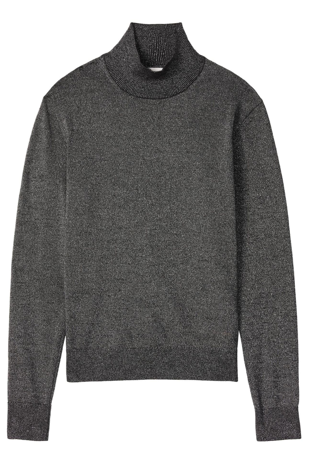 MERINO LUREX T NECK COAL 1