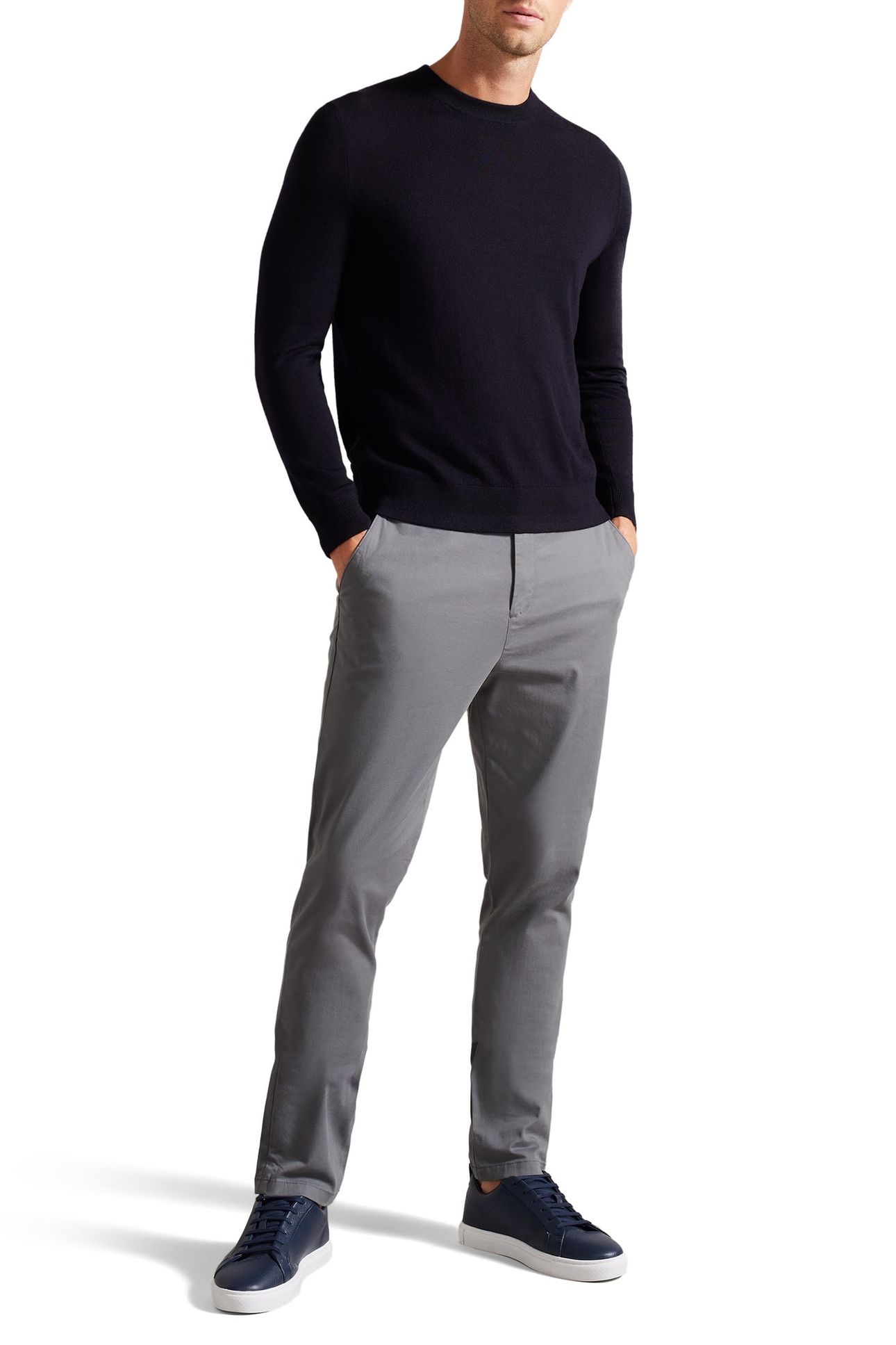 RYCE SLIM FIT TEXTURED CHINO GREY 2
