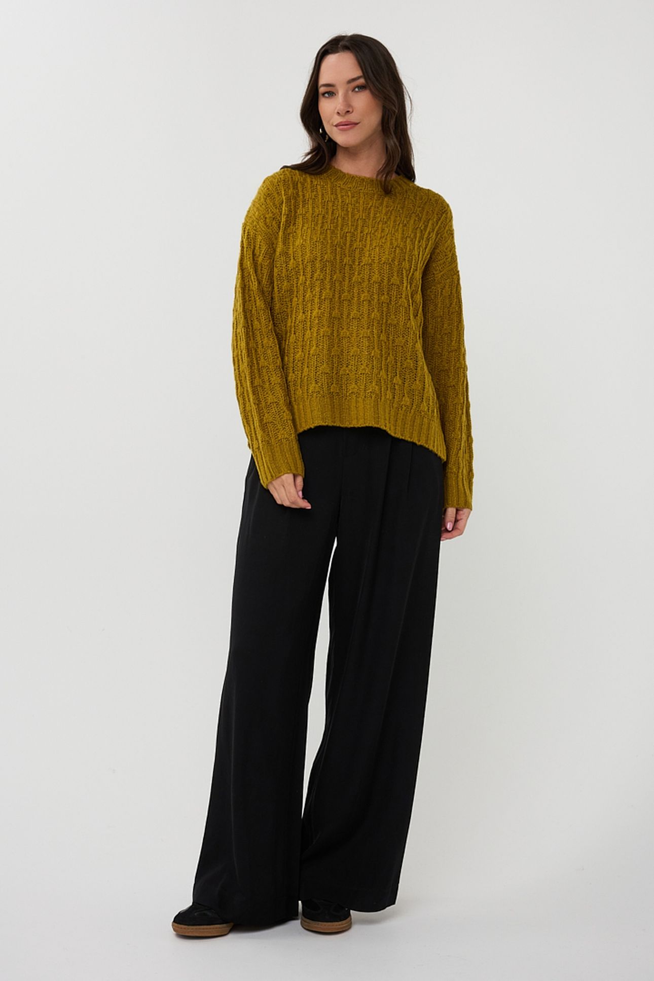 SWEATER AJOUR GOLDEN OLIVE 1