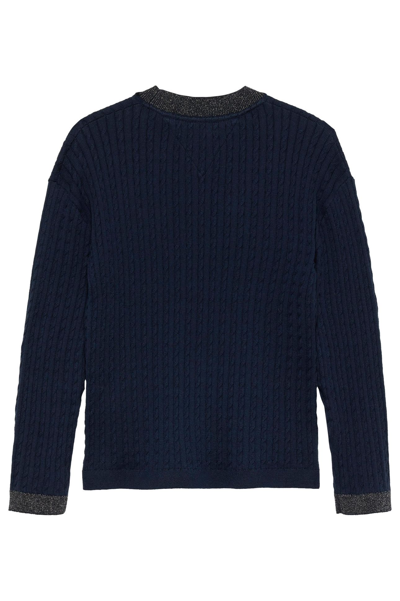 GIRLS MINI CABLE SWEATER DARK NIGHT NAVY 2