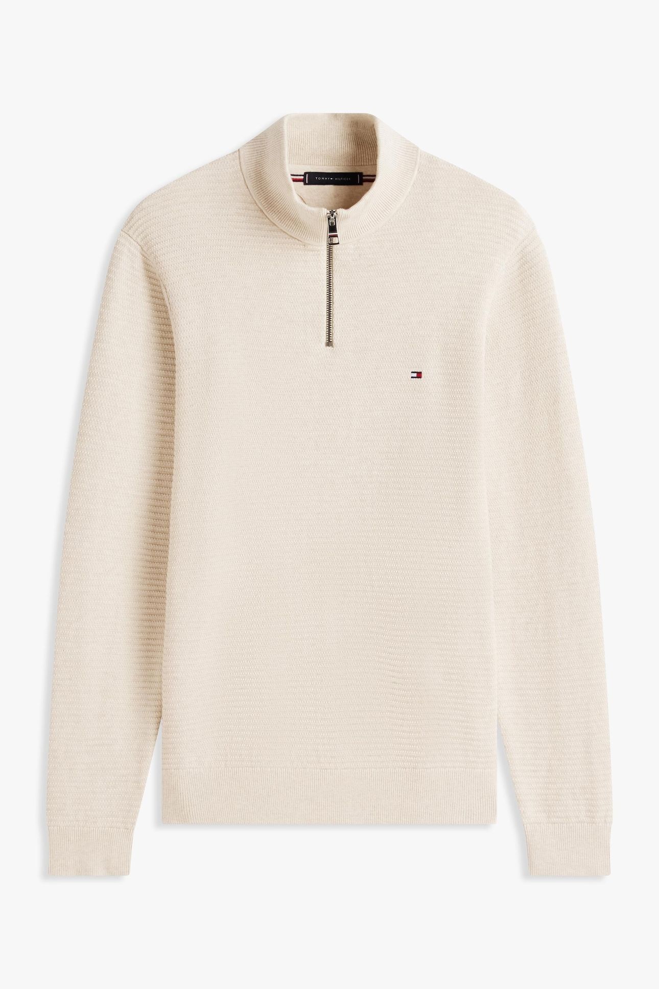 SEASONAL STRUCTURE ZIP HEATHERED OATMILK 3