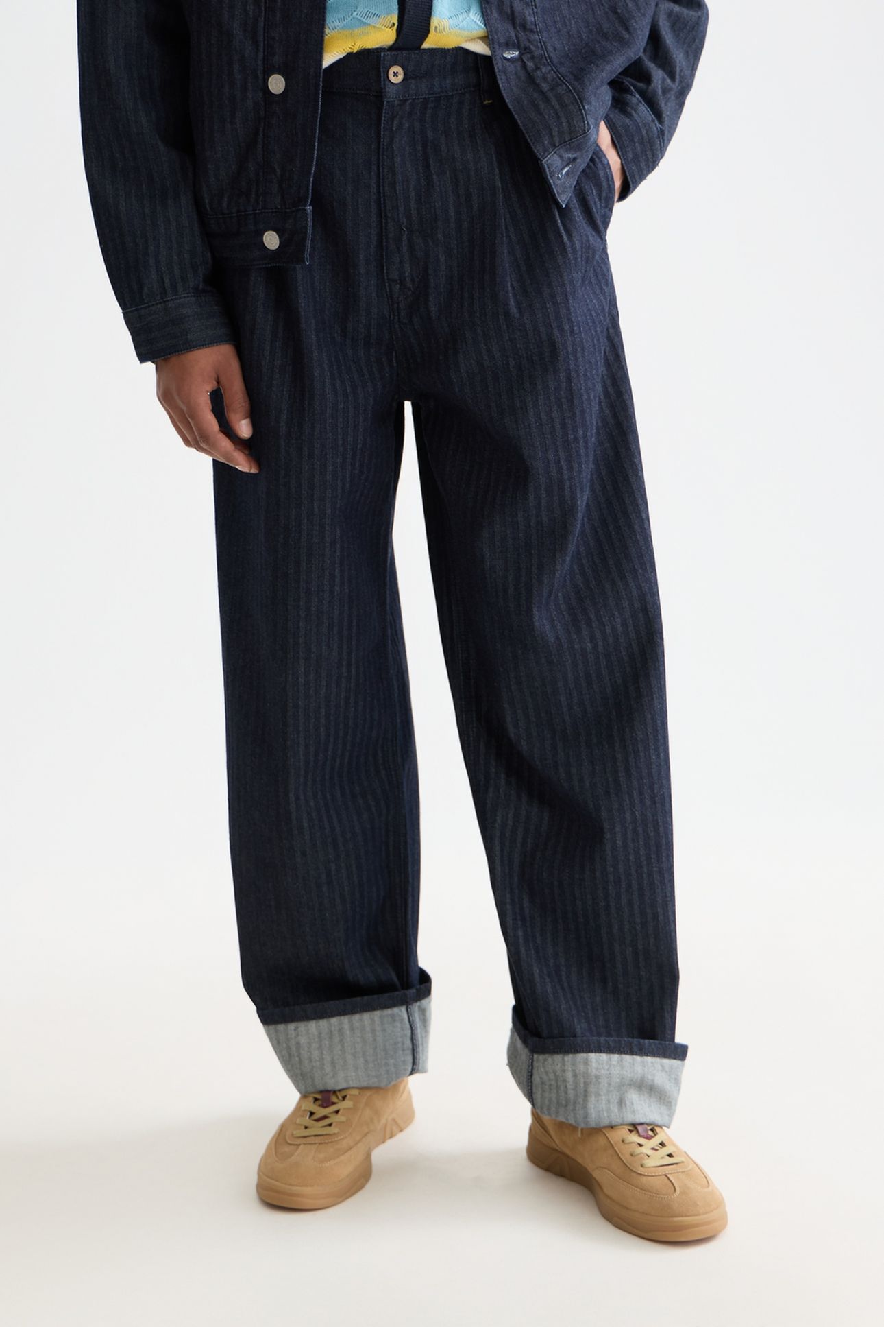 SEASONAL LOOSE FIT DENIM CHINO NAVY 1