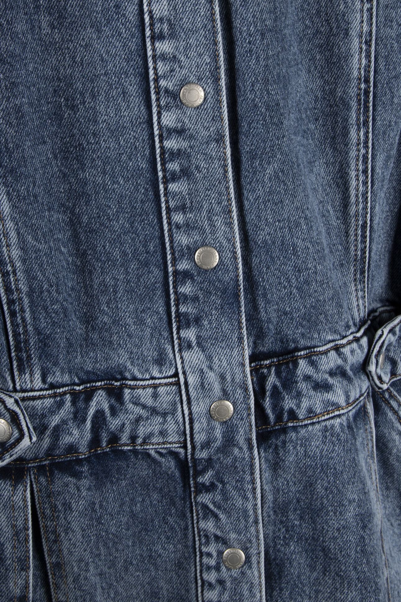 KLJ DENIM PLEATED DRESS MID BLUE 4