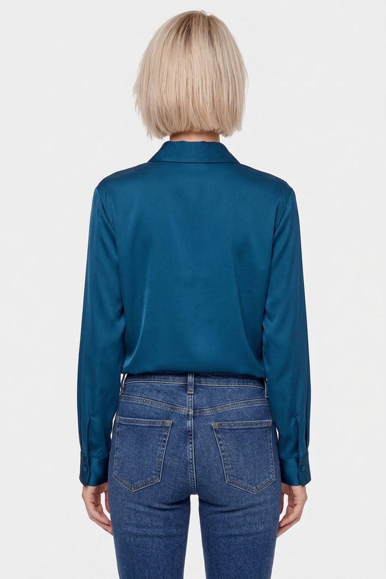 SATIN LS SHIRT RIVER BLUE 2