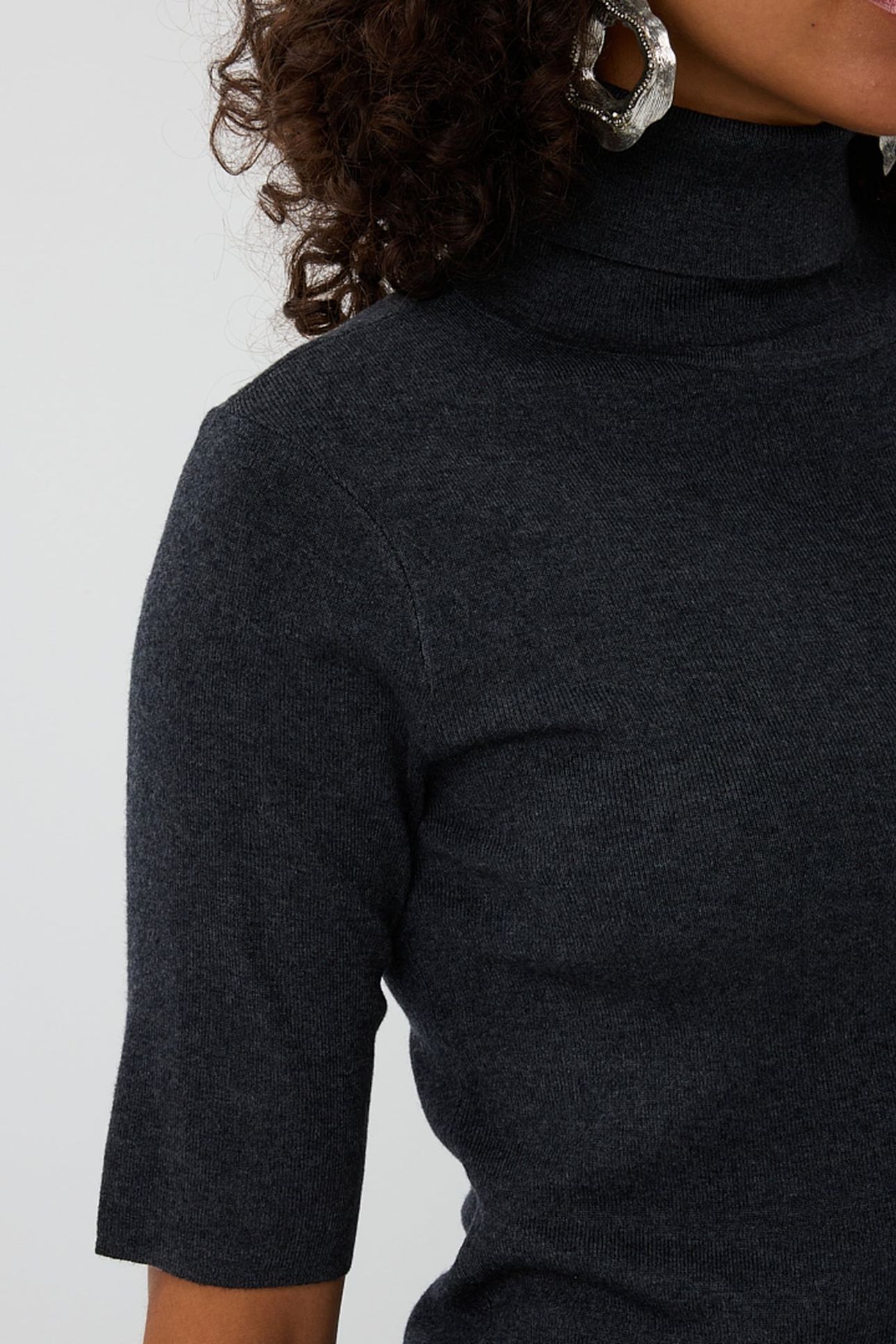 SWEATER RIB COL ANTHRACITE 8