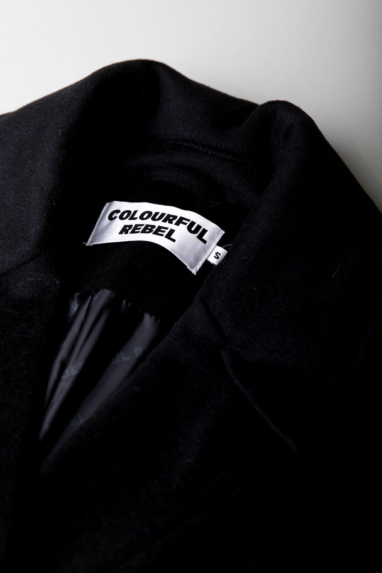 ADA CONTRAST WOOL LONG COAT BLACK 3