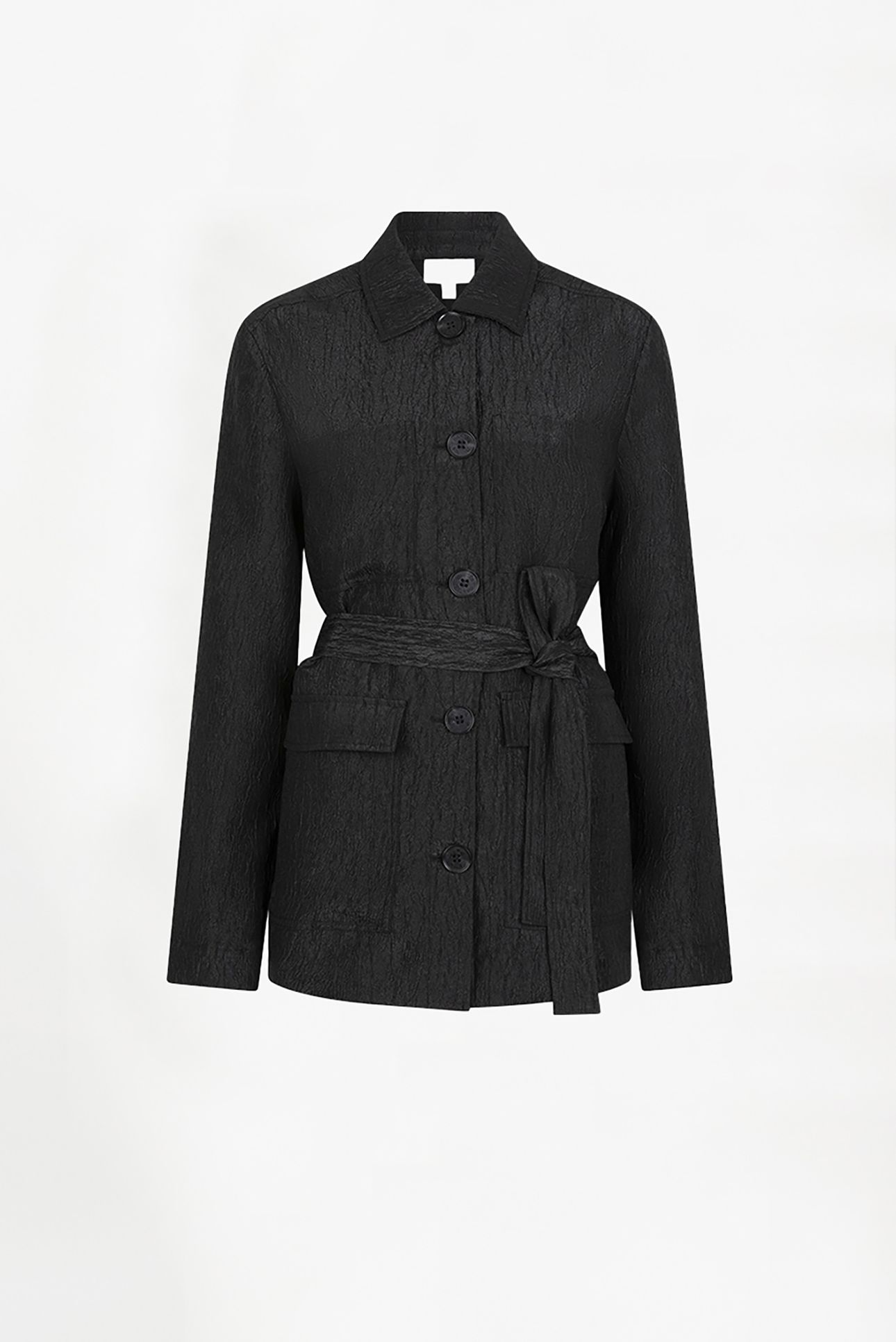 TWIST BELTED SHIRT JACKET RAVEN 4