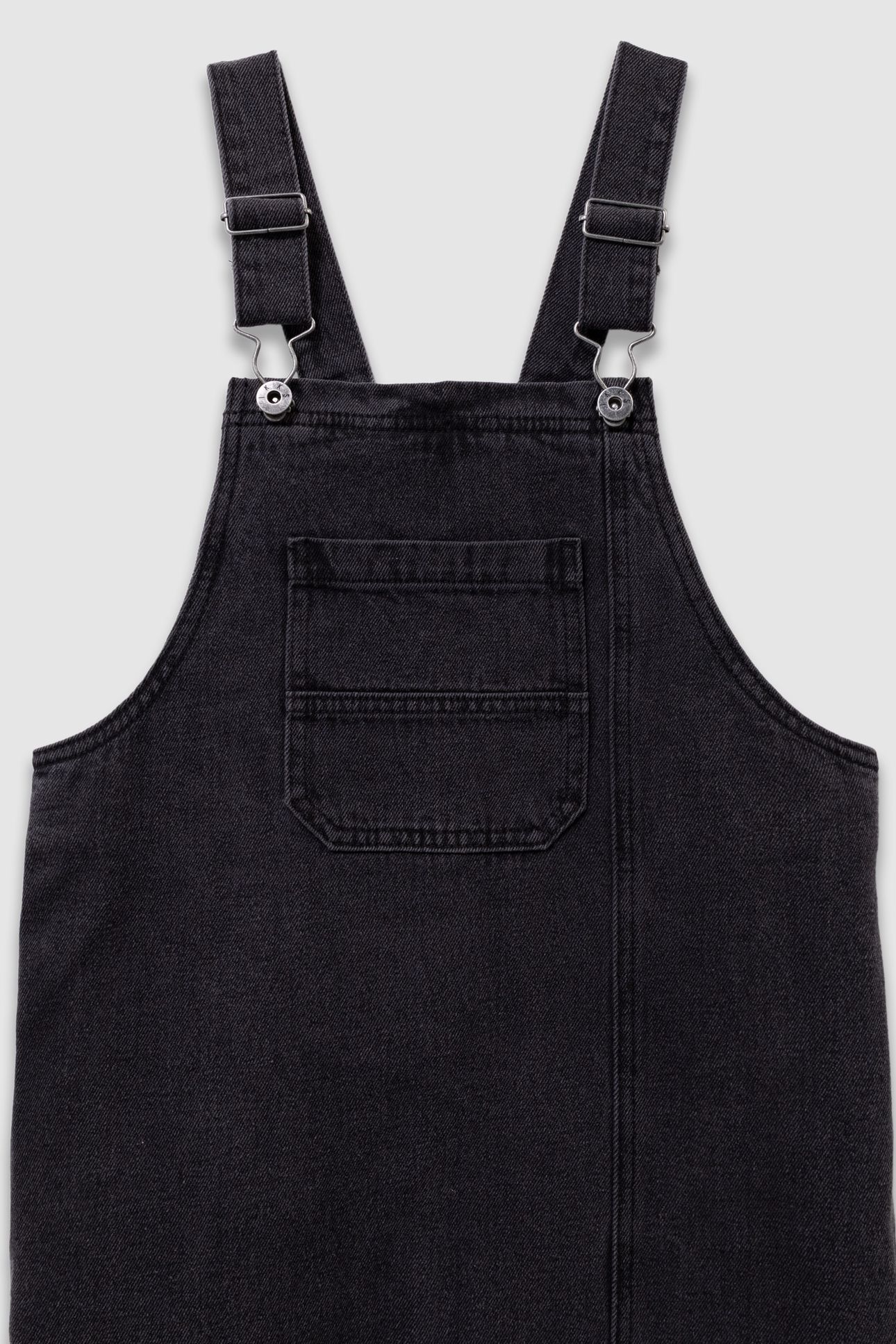 GIRLS’ GREY DENIM SPLIT MIDI DUNGAREE DRESS 4