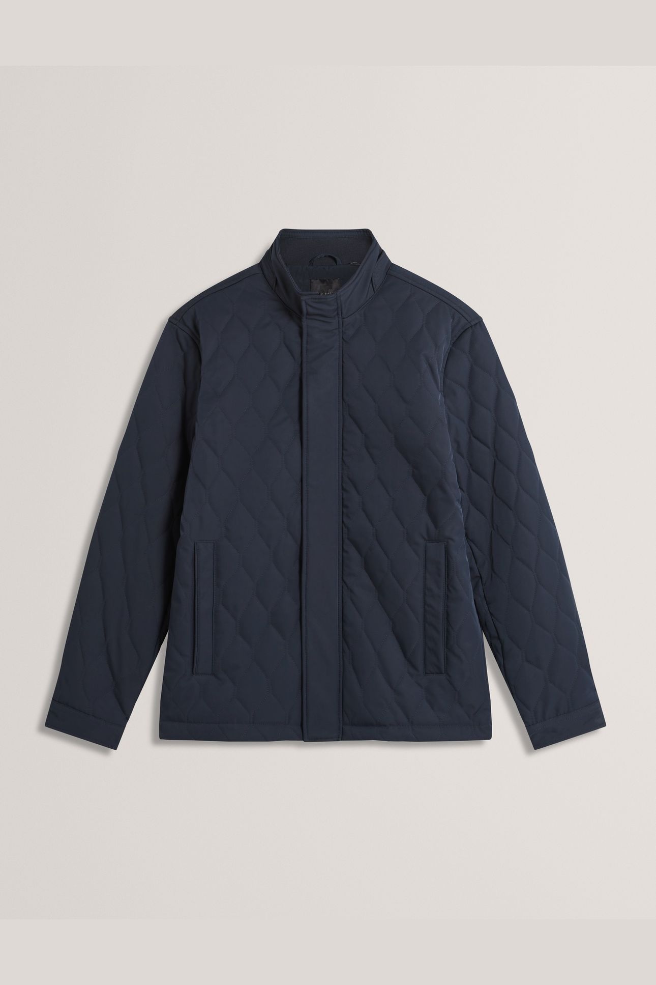 REGULAR FIT DIAMOND QUILTED COAT NAVY 3
