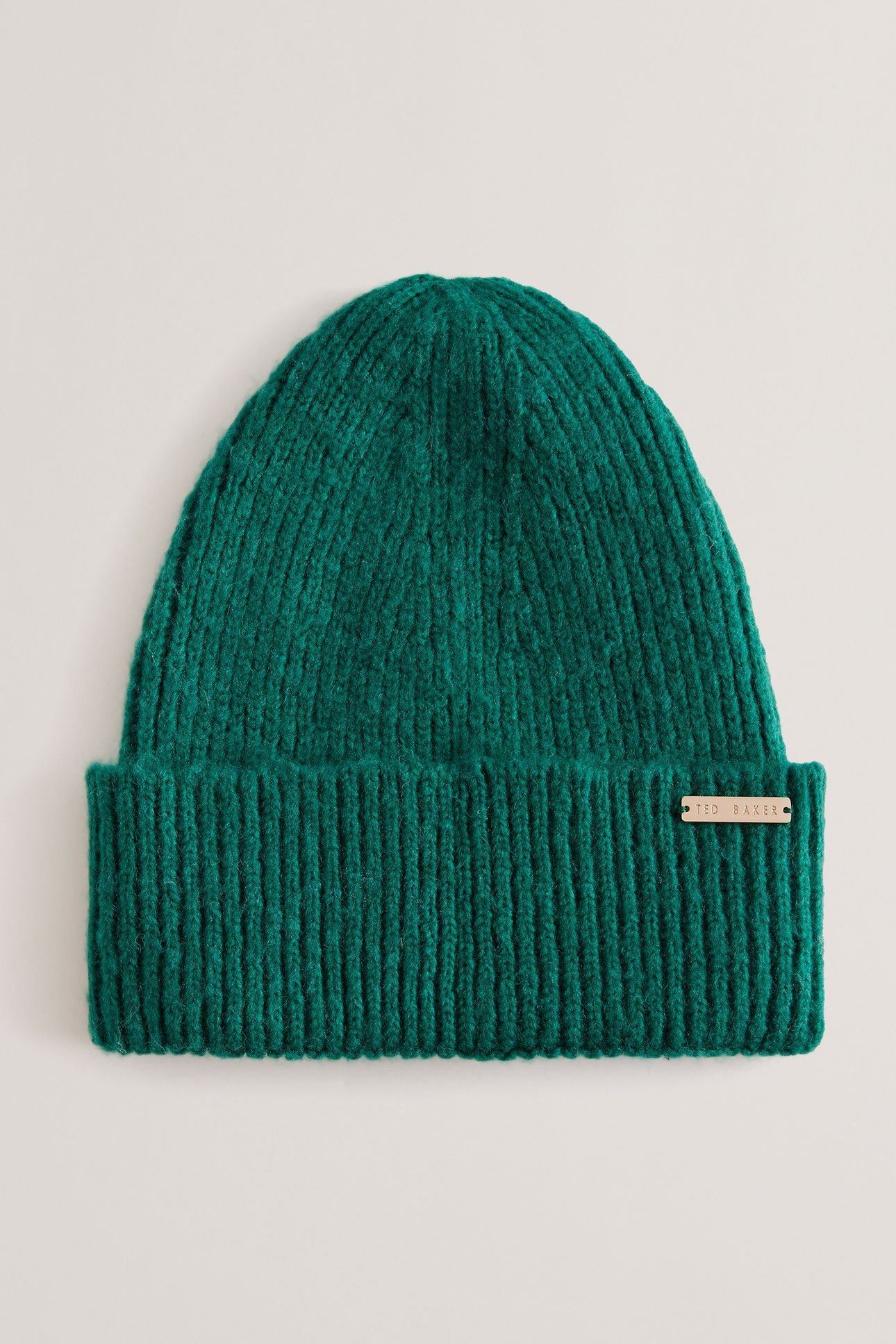 LIDIAAS KNITTED RIBBED BEANIE HAT GREEN 1