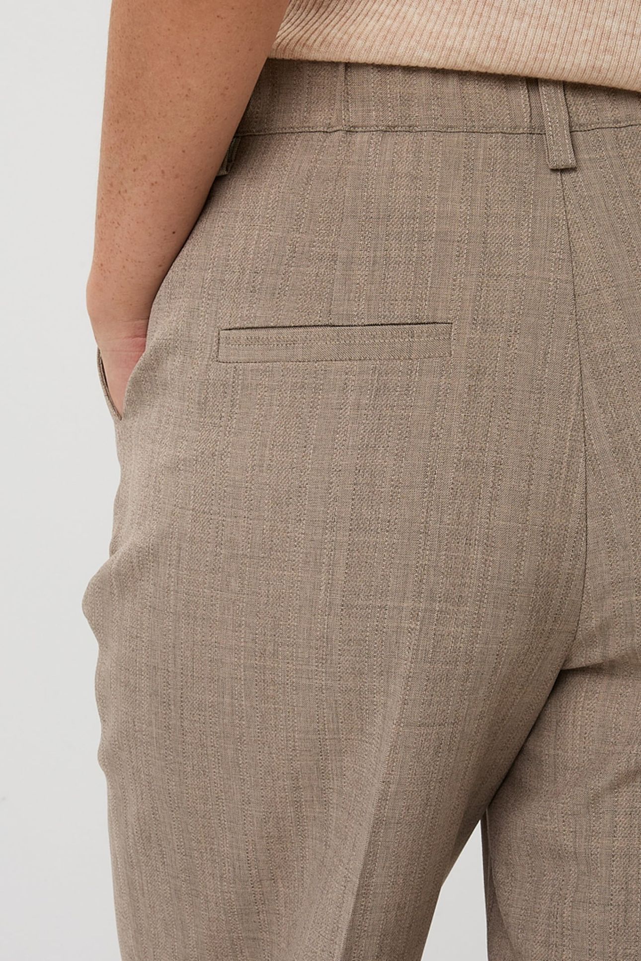 TROUSERS WIDE LEG TAUPE MELANGE 6