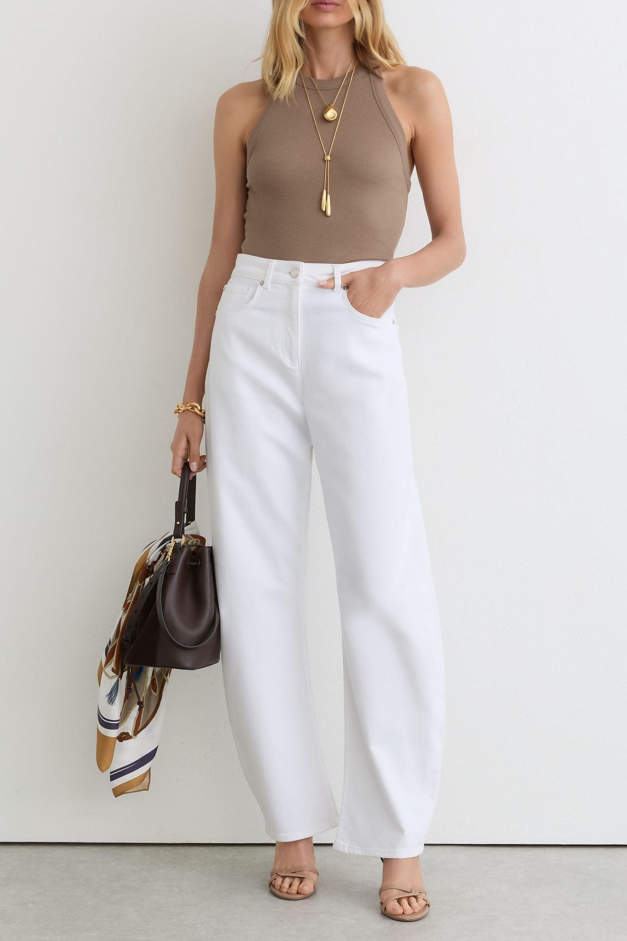 RIB RACERBACK VEST TAUPE NEUTRAL 1
