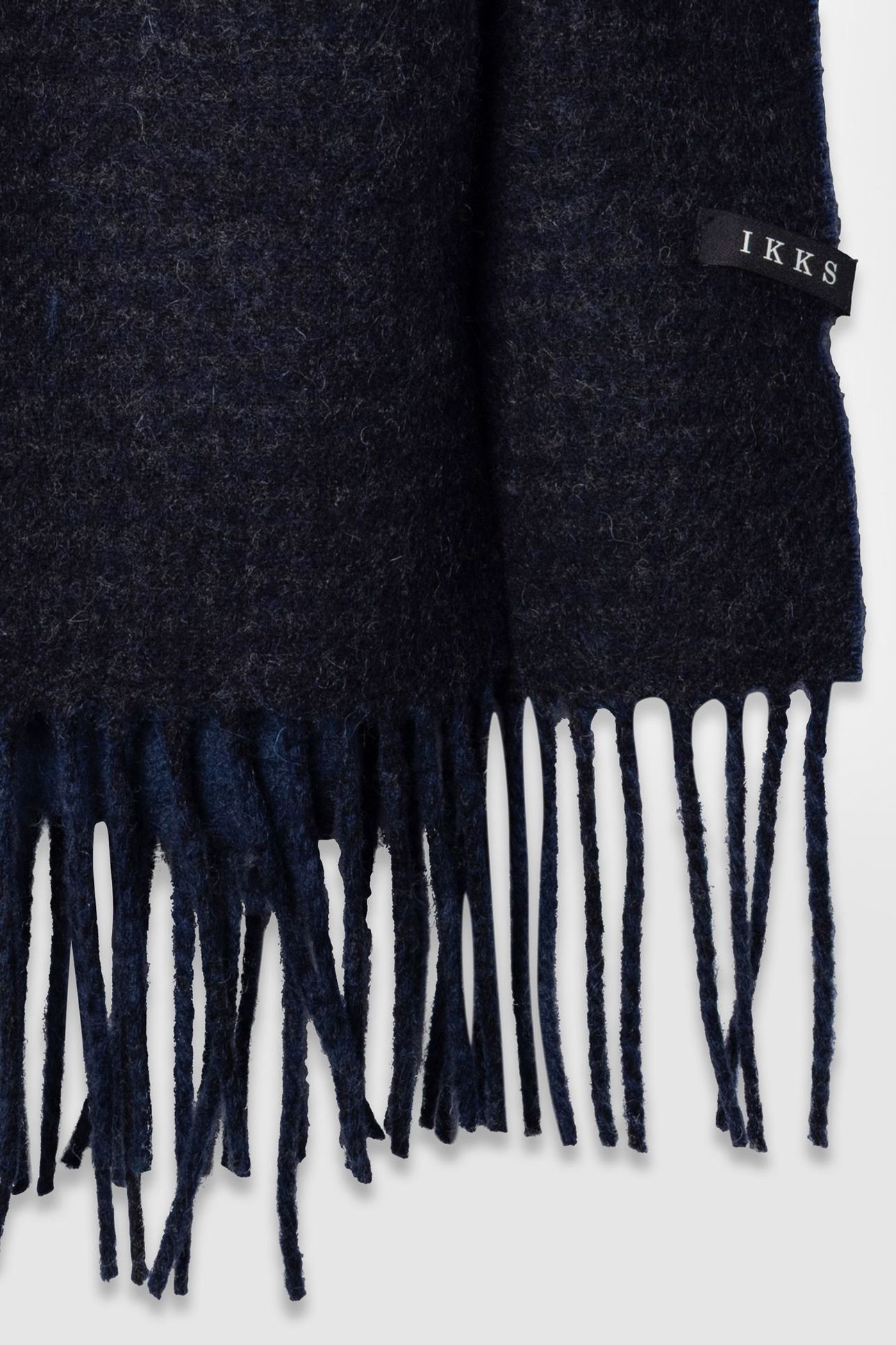 GREY CHECK AND PLAIN BLUE DOUBLE-SIDED SCARF 3