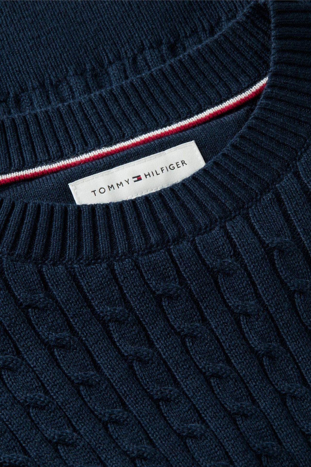 GIRLS CABLE KNIT SWEATER DARK BLUE 5