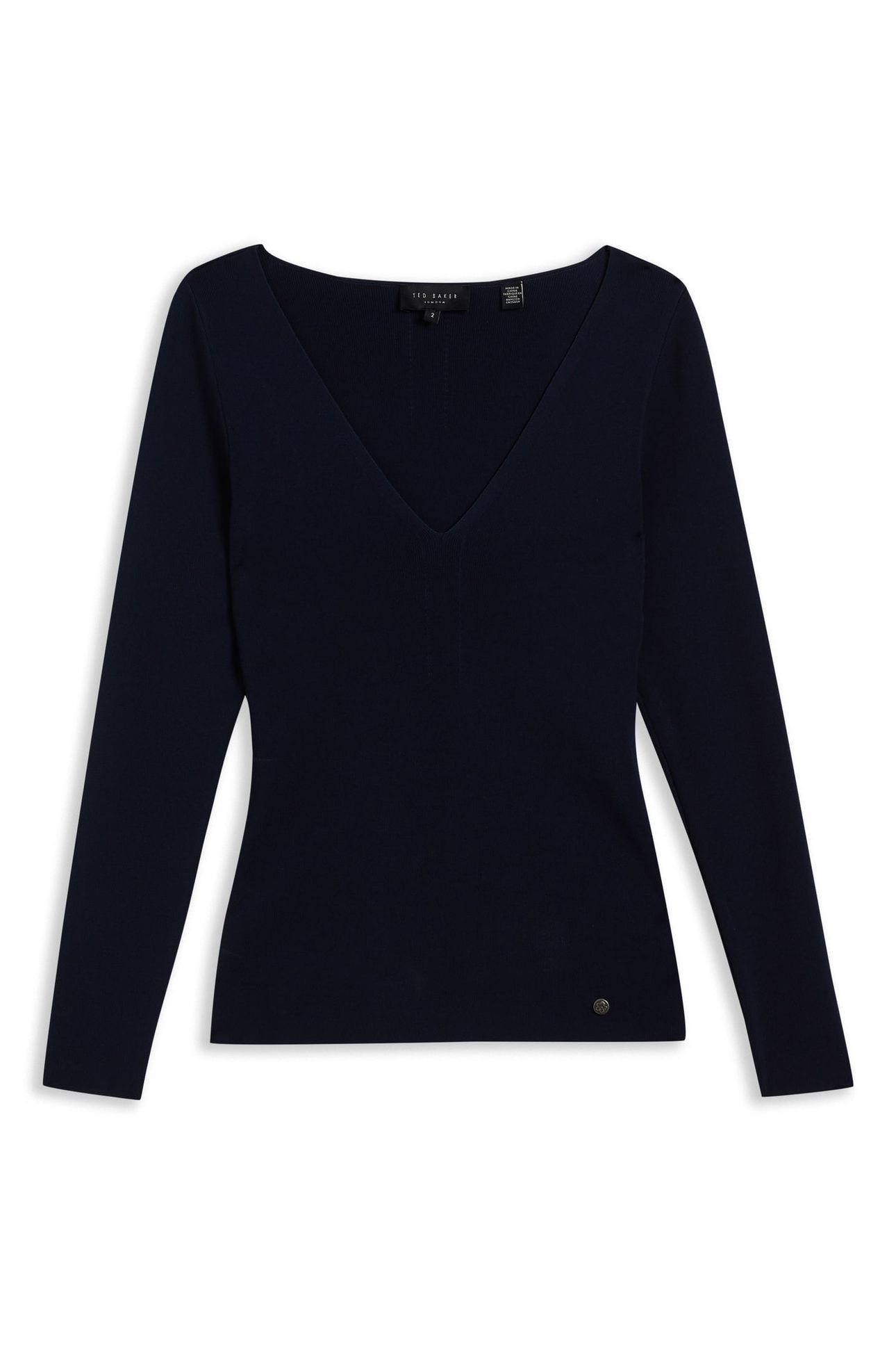 CILESTE V NECK SLIM FIT KNIT TOP BLUE 4