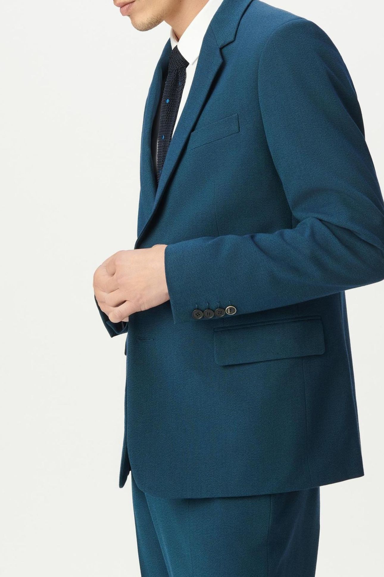 BLUE SEMI-PLAIN SUIT JACKET 4