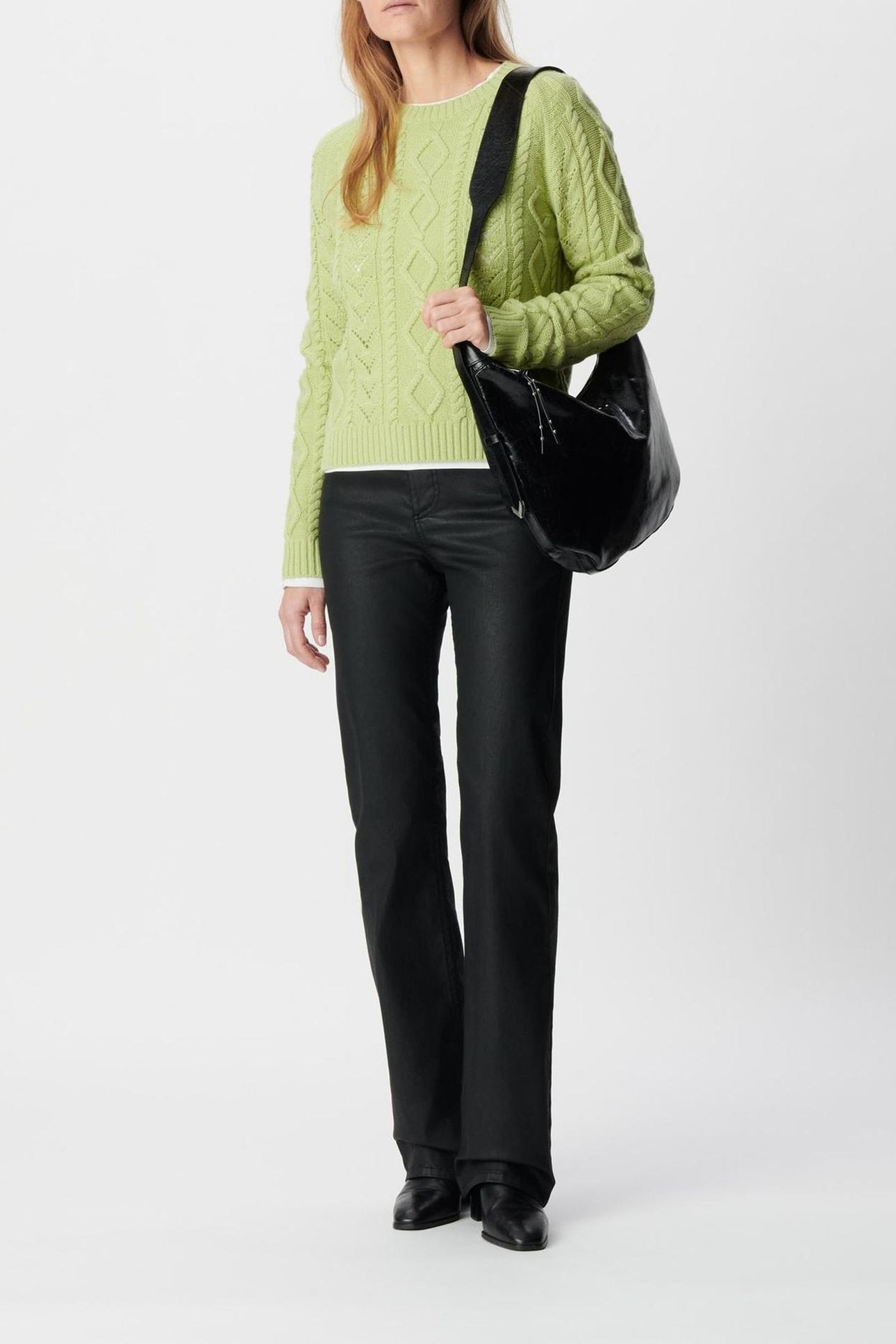 CABLE KNIT MERINO WOOL SWEATER WITH ROUND NECK 5