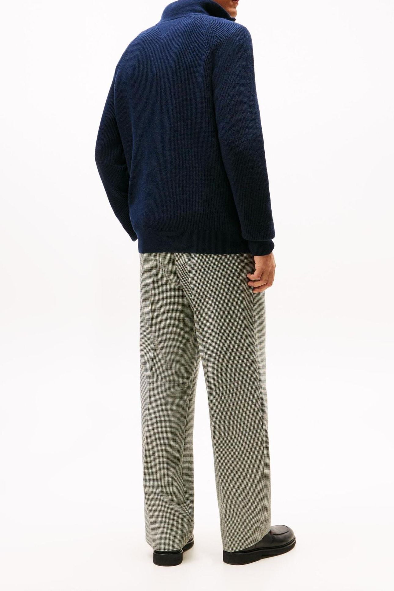 FISHERMAN RIB ZIP MOCK DARK NIGHT NAVY 6
