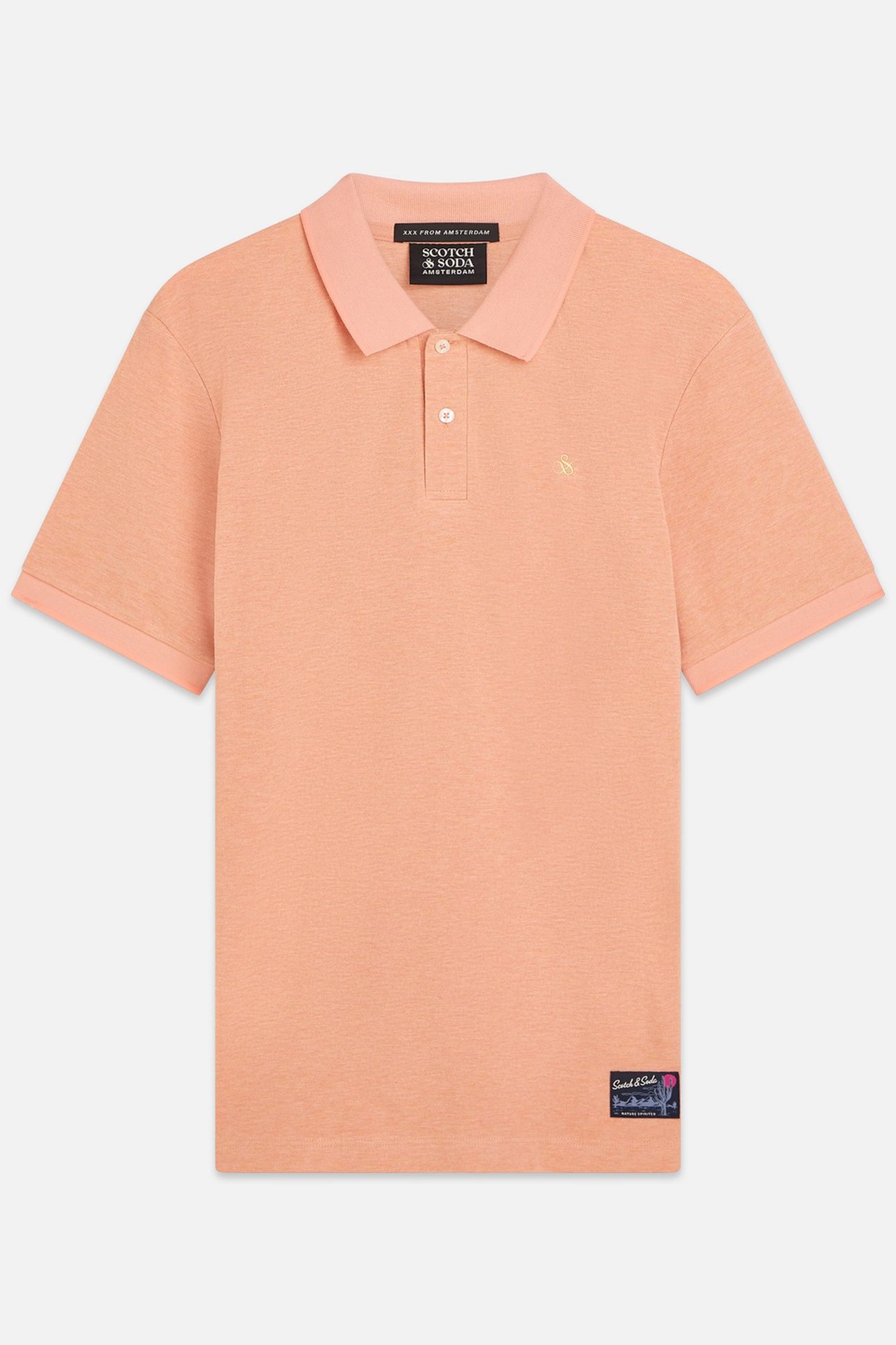 MELANGE CHEST LOGO REGULARFIT POLO DARK PINK 4