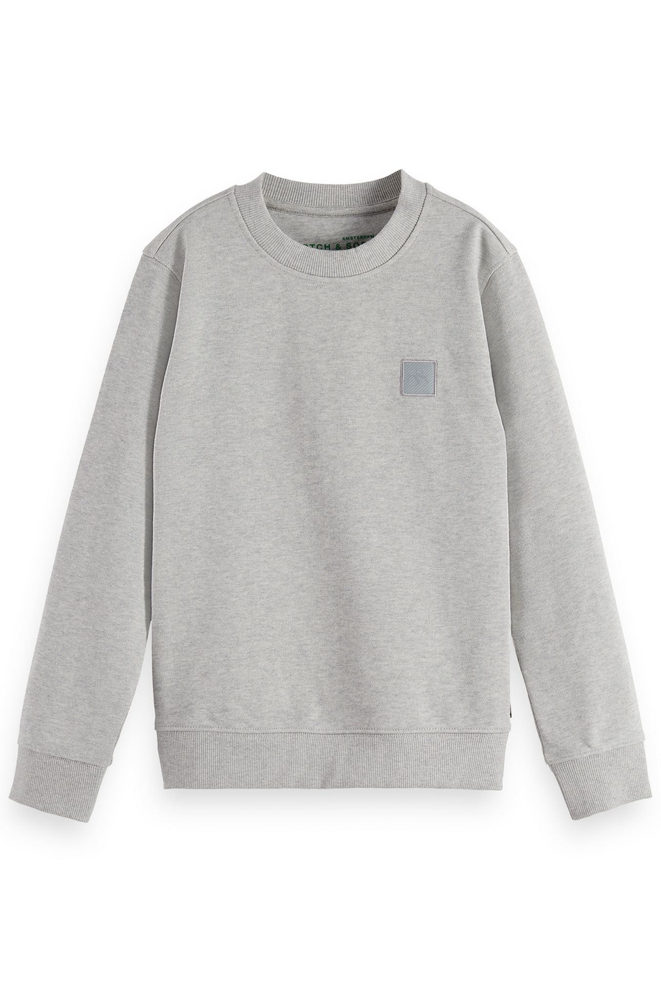 BOYS LOGO BADGE CREWNECK REGULAR-FIT SWEATSHIRT MEDIUM GREY 1