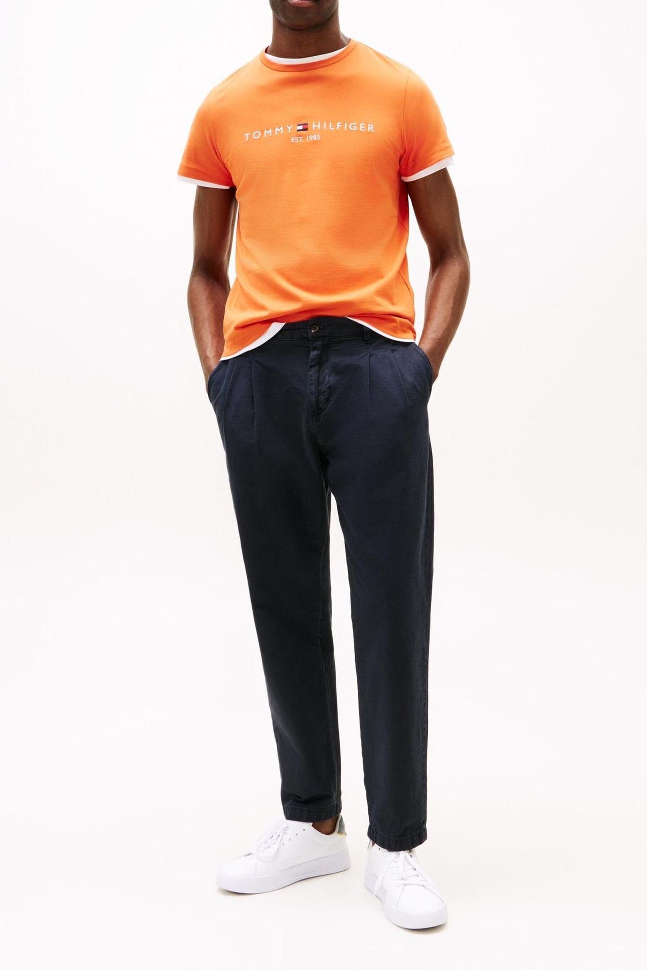 TOMMY LOGO TEE BRILLIANT ORANGE 1