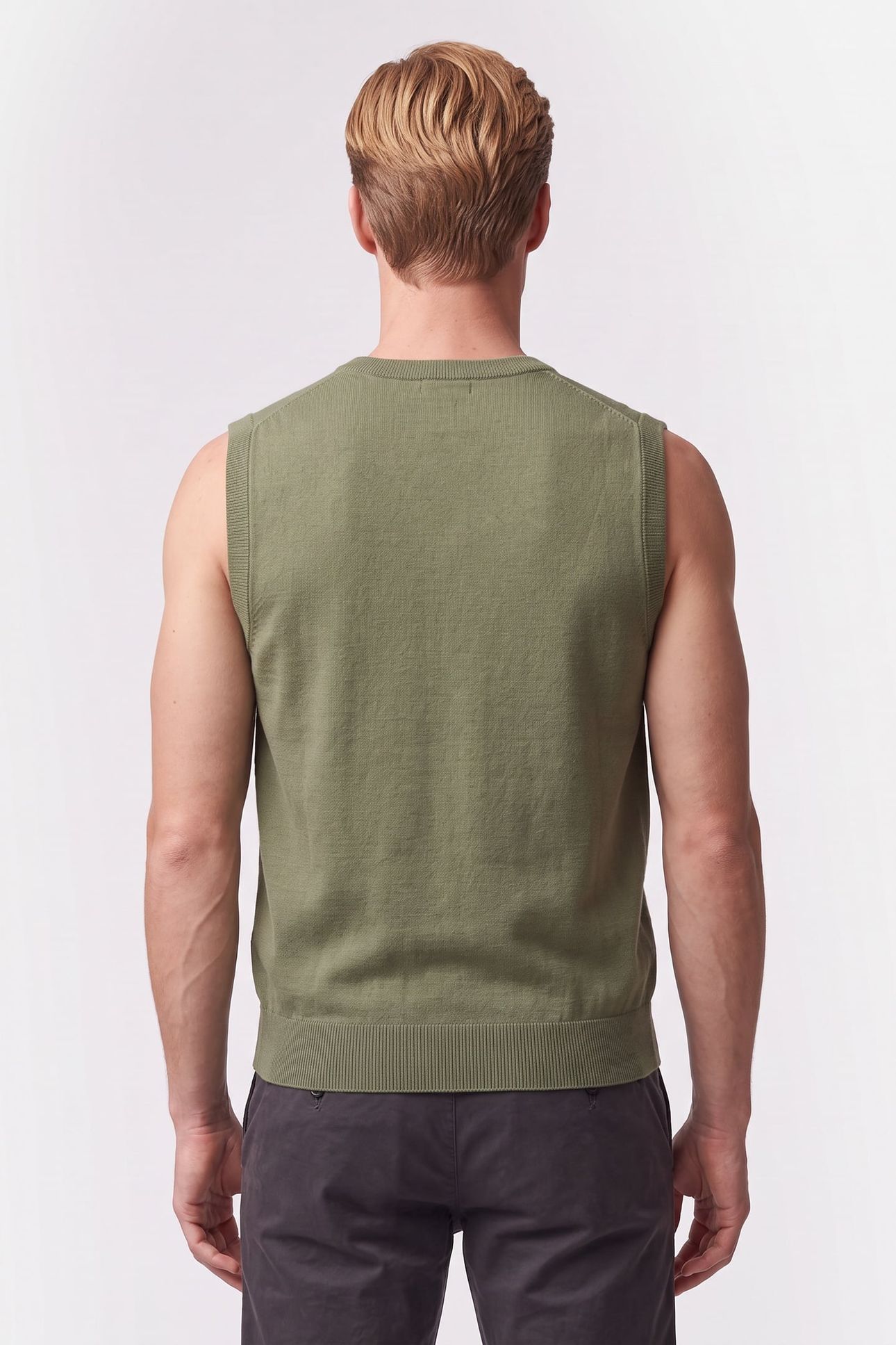 CLASSIC COTTON VEST DRY HERB GREEN 2