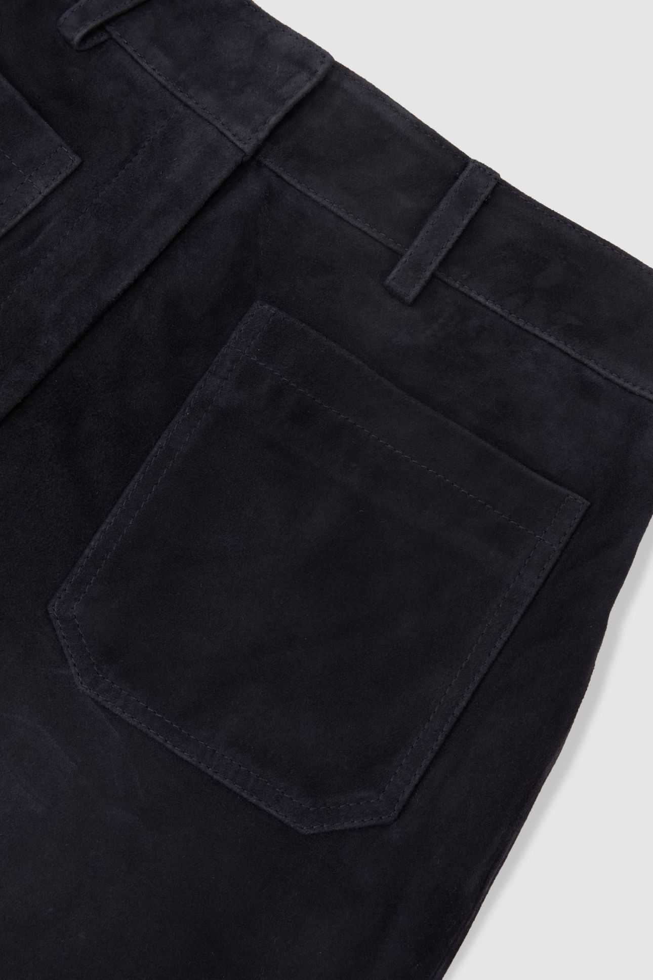 SUEDE FLARE TROUSER NAVY 6