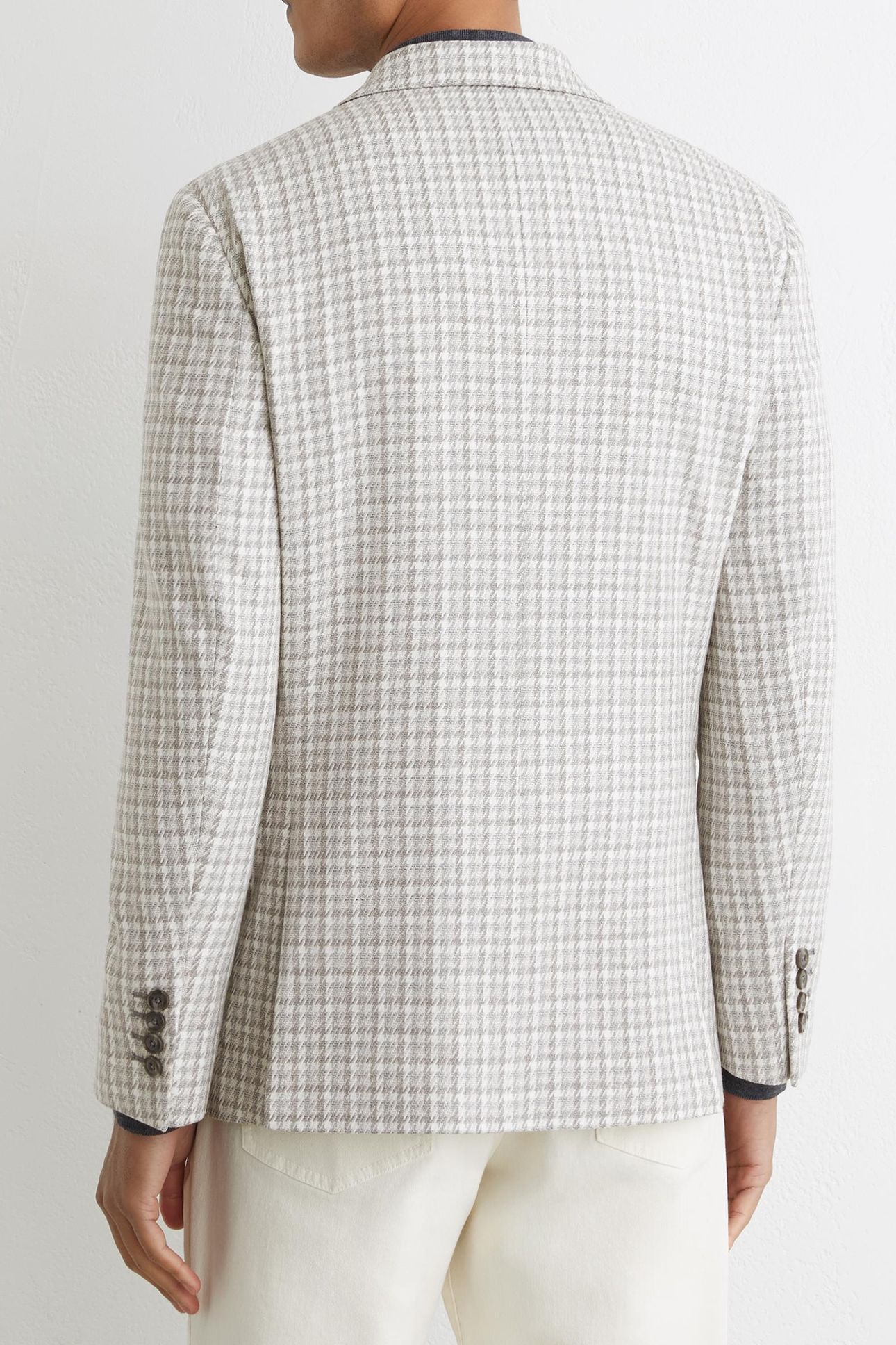 SB 2B NOTCH DOGTOOTH CHECK BLAZER SOFT GREY 3