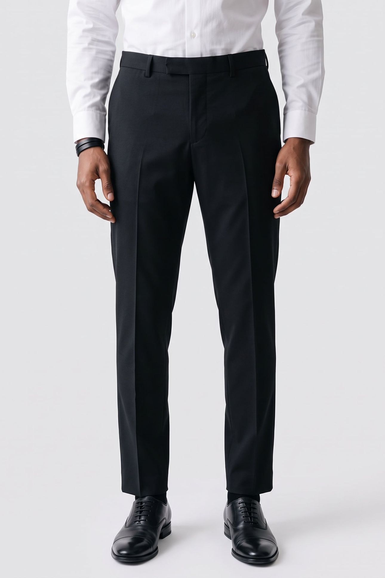 STRETCH WOOL REGULAR TROUSERS MIDNIGHT NAVY 1