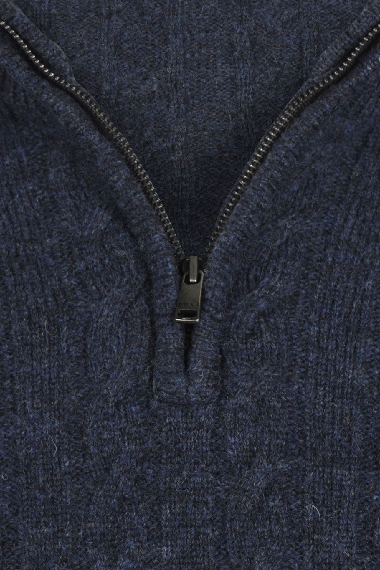CABLE ZIP MOCK SWEATER NAVY 6